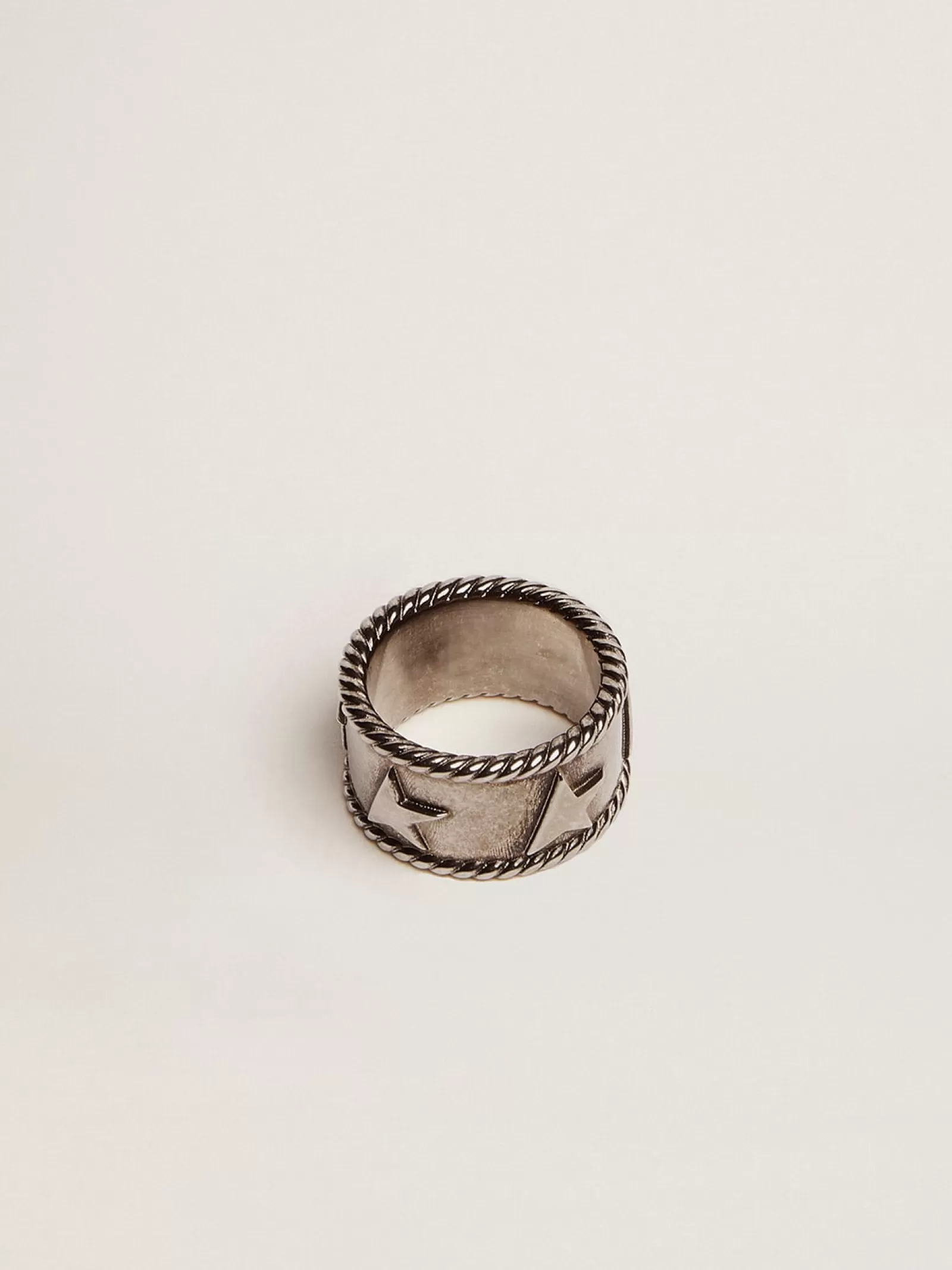 Bague bandeau couleur argent ancien | Golden Goose Store