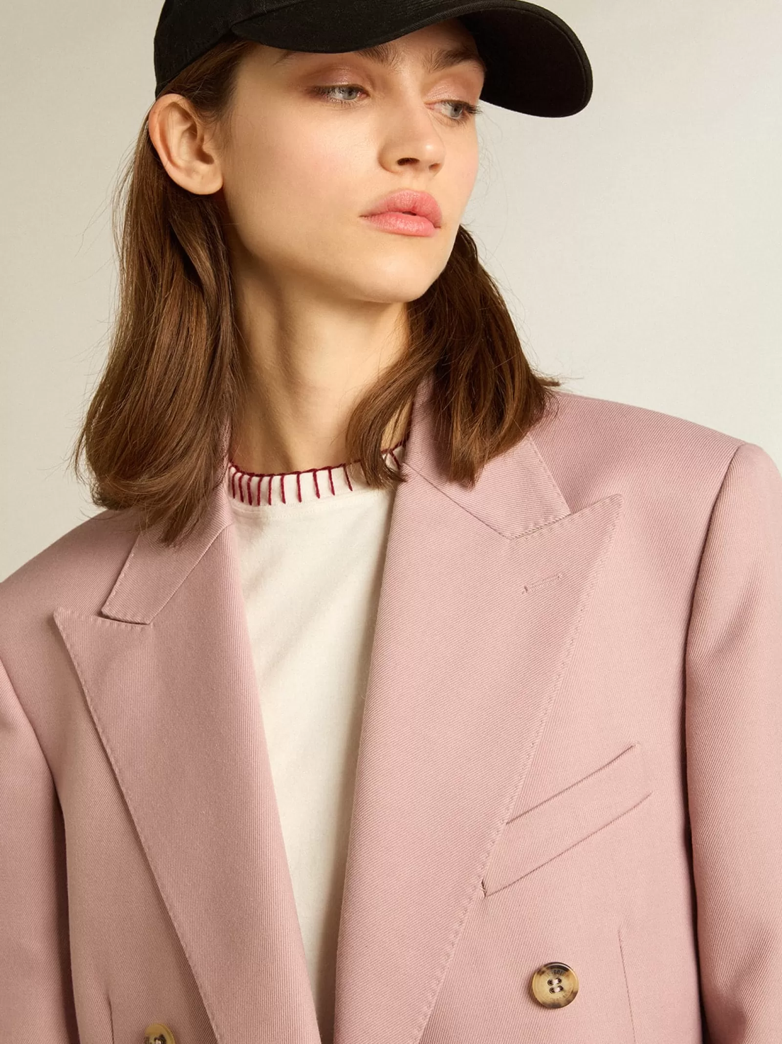 Blazer croisé en tissu couture rose | Golden Goose Cheap