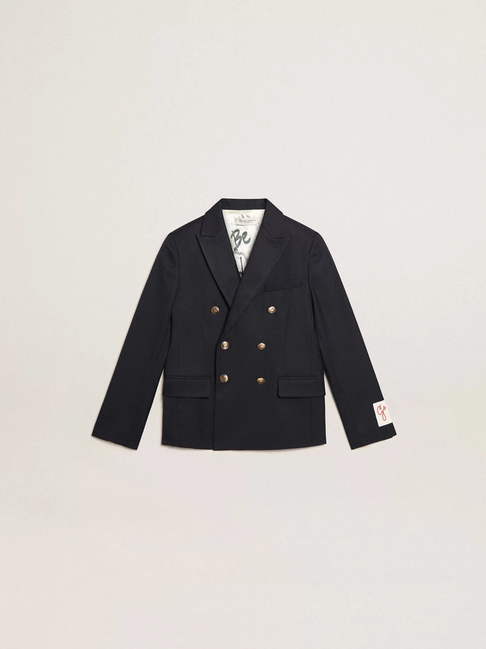 Blazer croisé pour garçon bleu foncé avec boutons | Golden Goose Shop