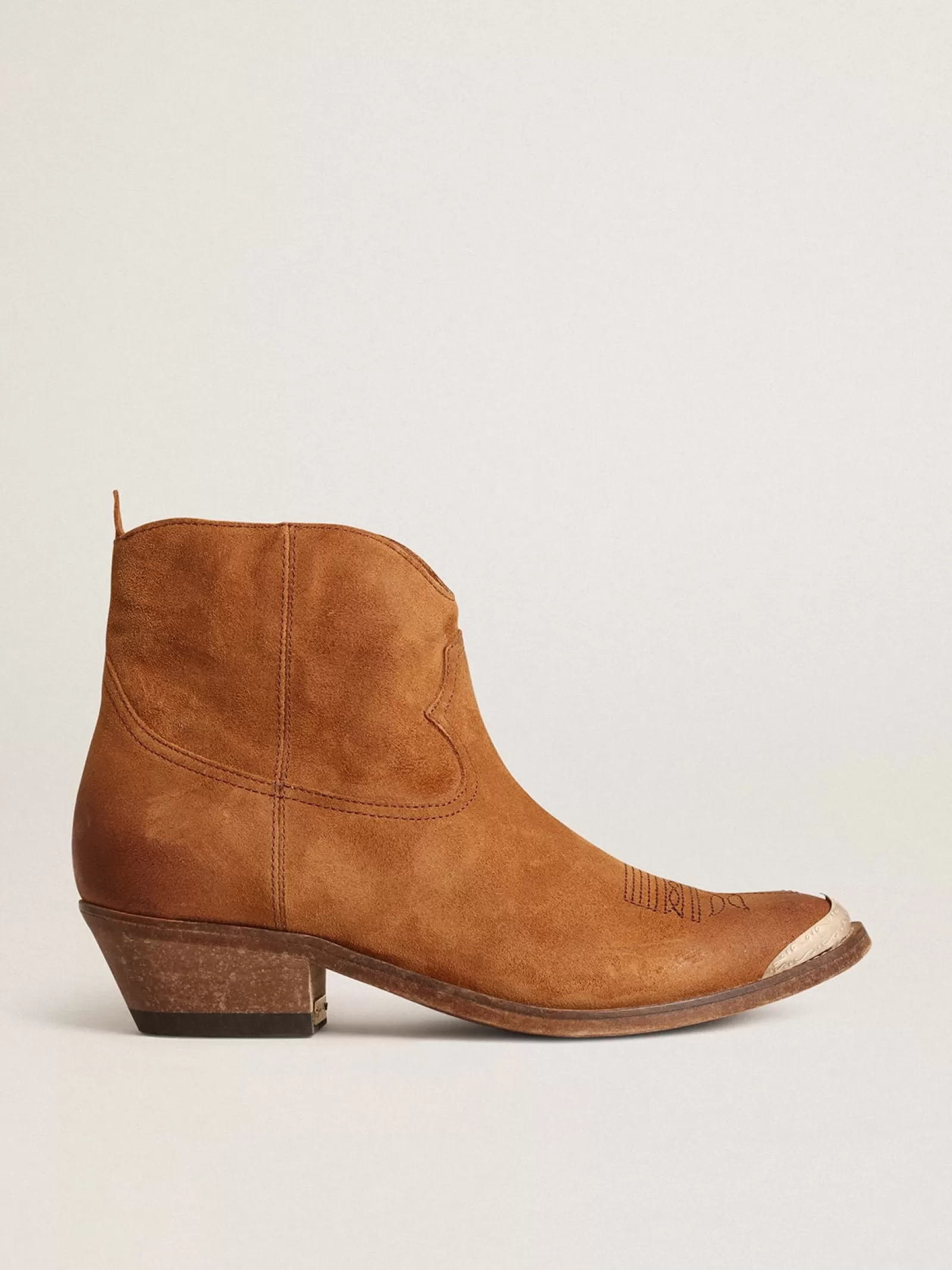 Bottines Young en daim couleur cognac | Golden Goose Clearance