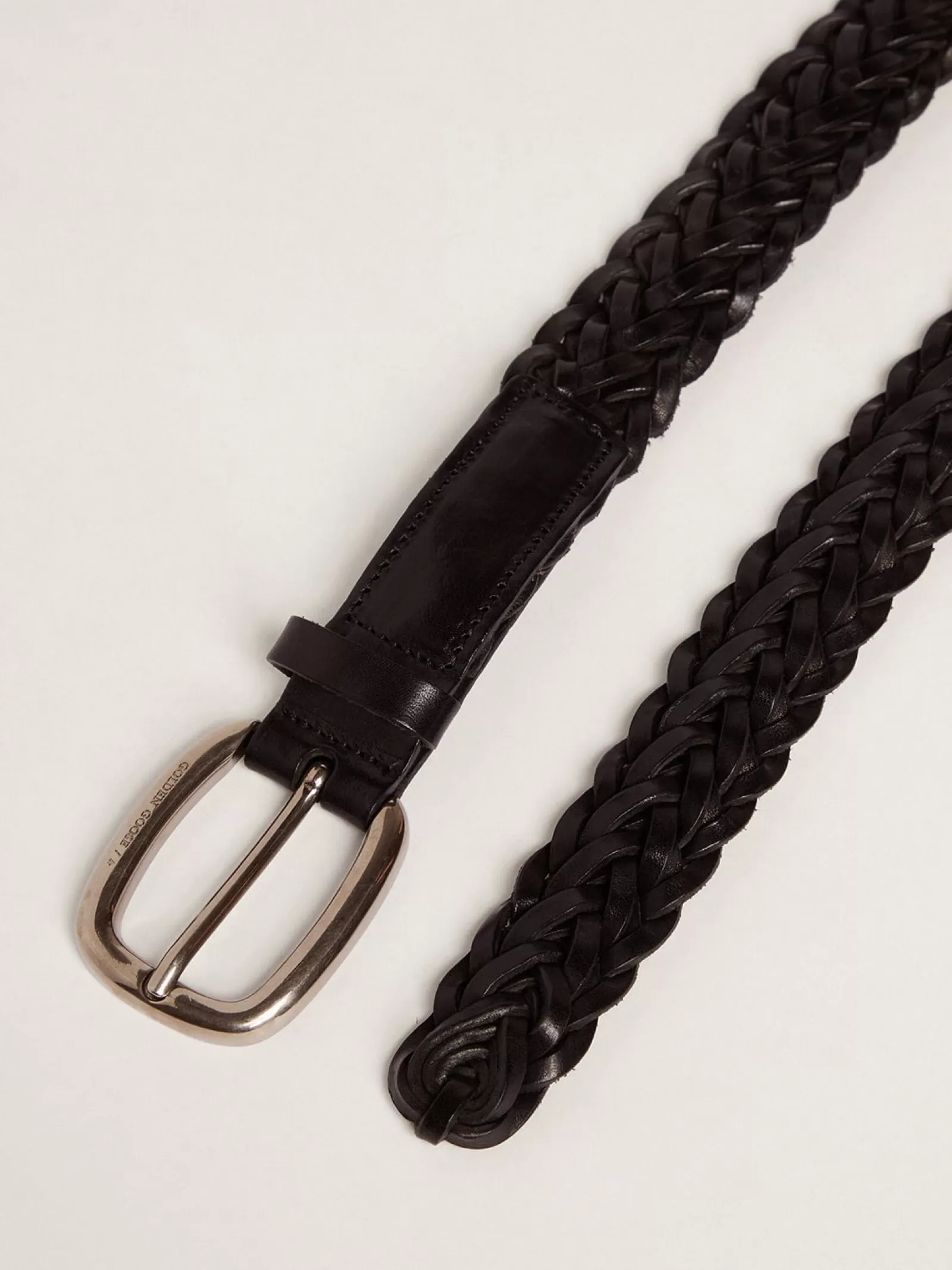 Ceinture pour homme en cuir noir tressé | Golden Goose Store