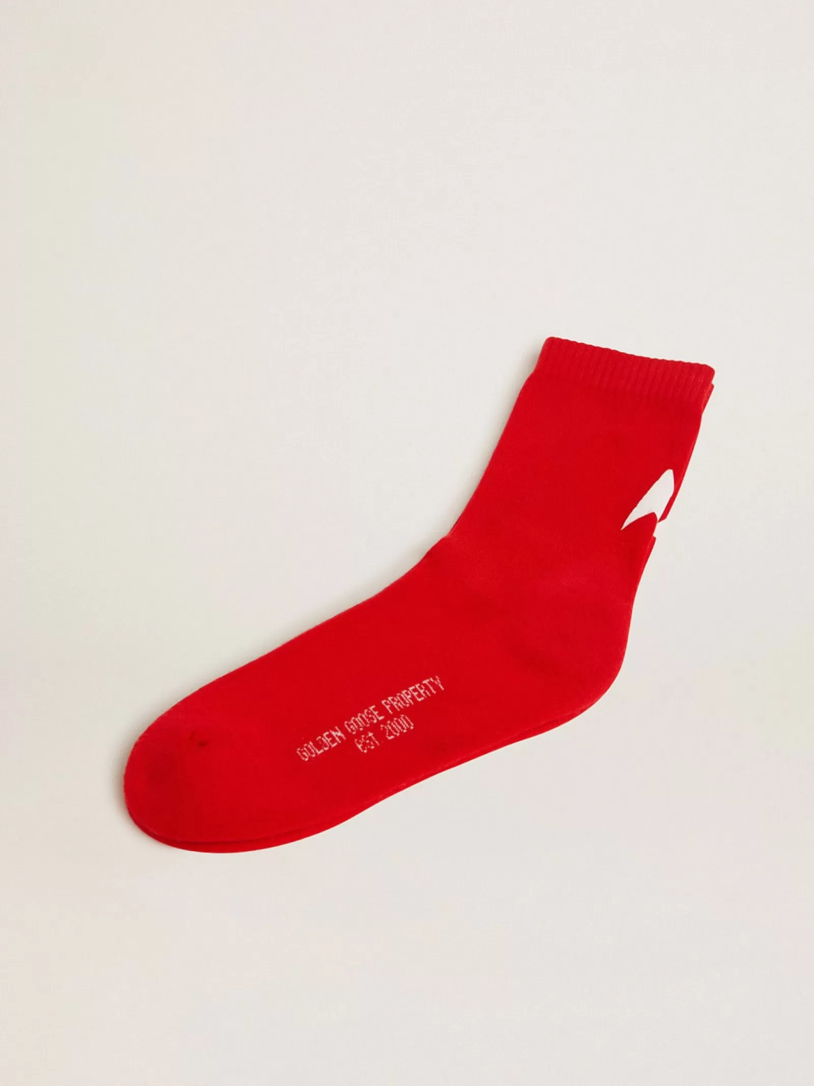 Chaussettes rouges en coton avec étoile blanche | Golden Goose Cheap