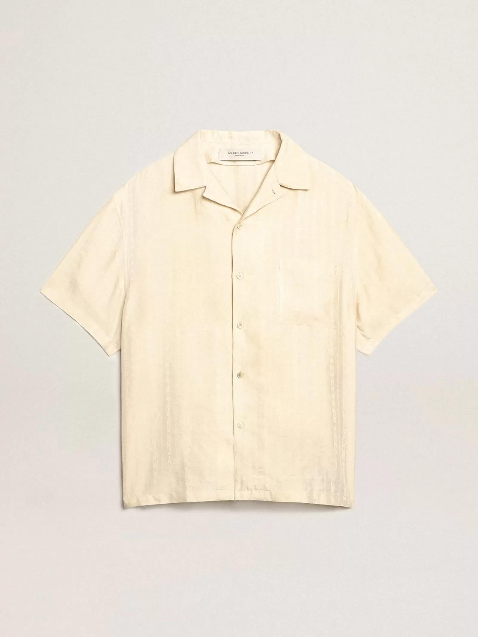 Chemise couleur parchemin à manches courtes en lin | Golden Goose Discount