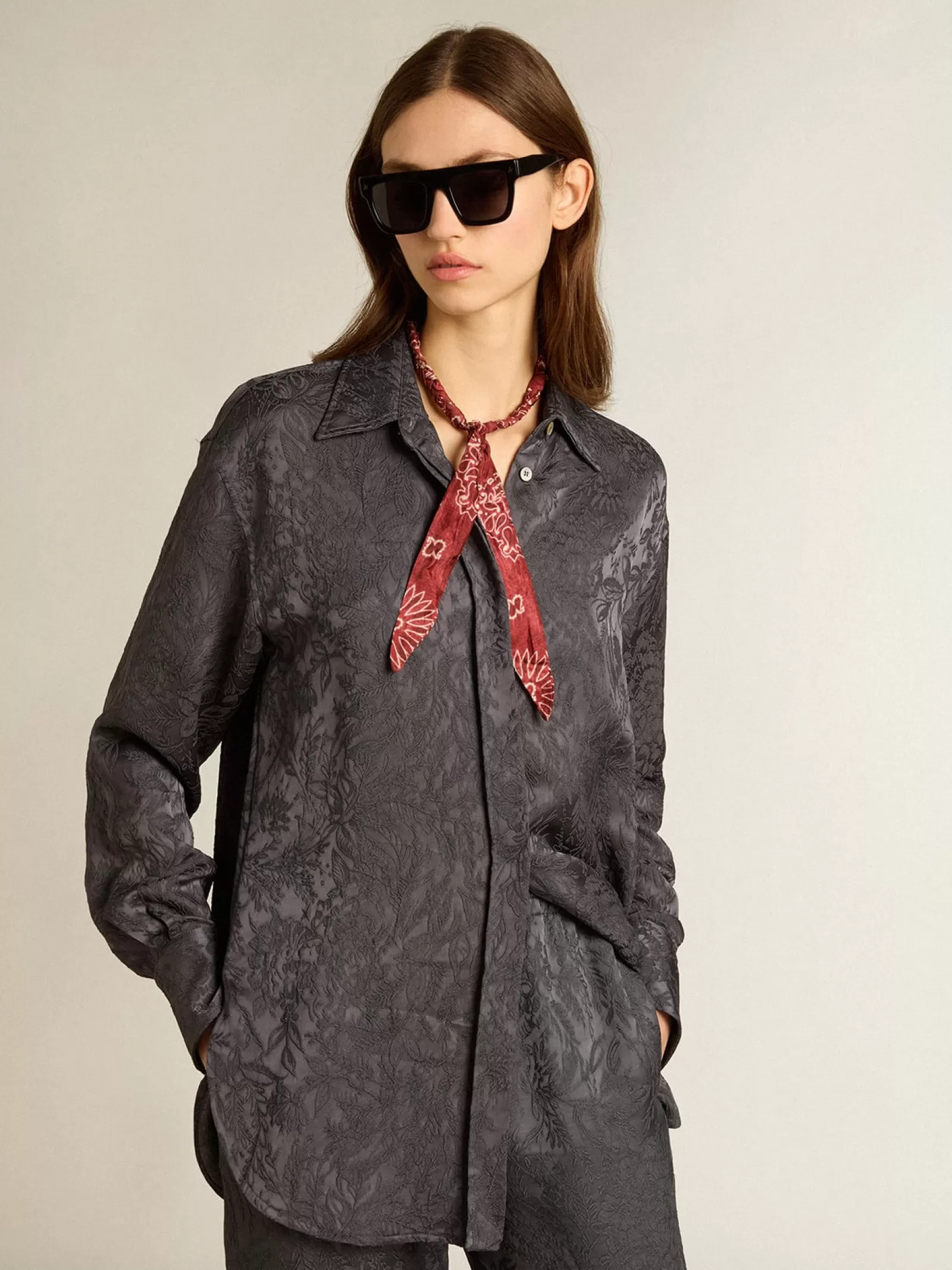 Chemise en jacquard à motif toile de Jouy all-over | Golden Goose Best Sale