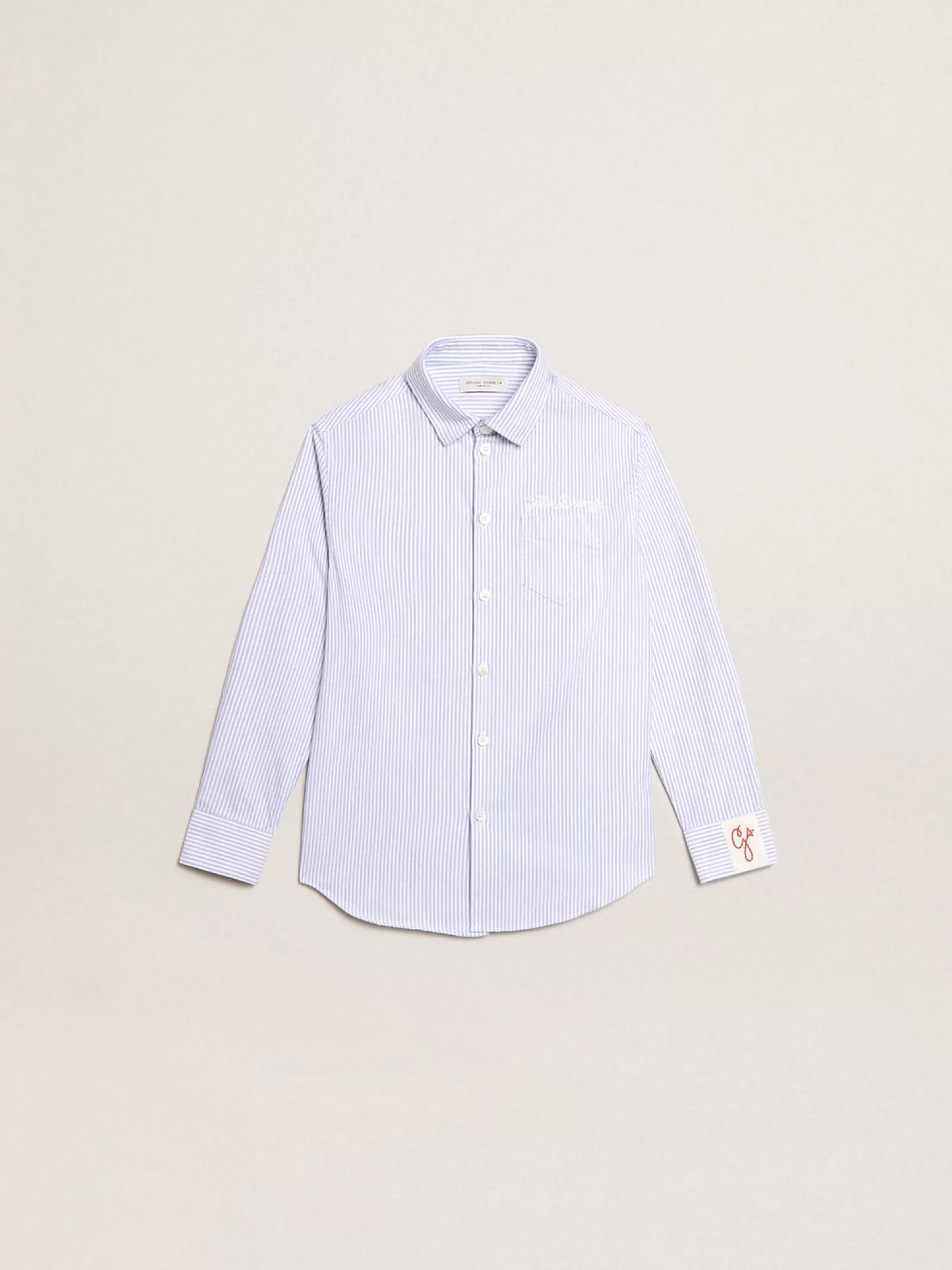 Chemise pour garçon à rayures bleu ciel | Golden Goose Cheap