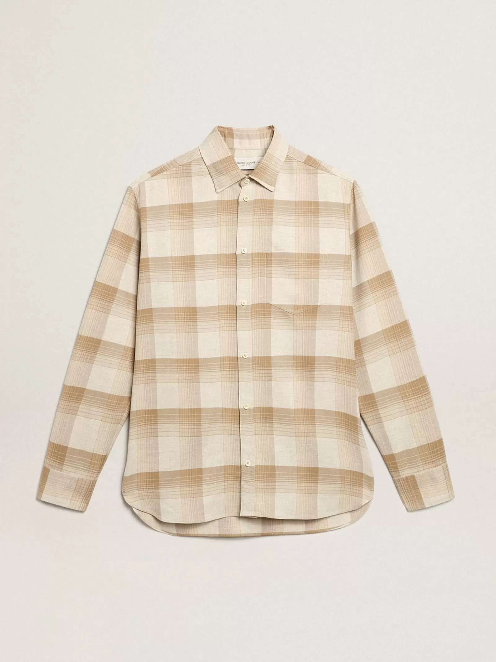 Chemise slim couleur poivre et sable foncé | Golden Goose Store