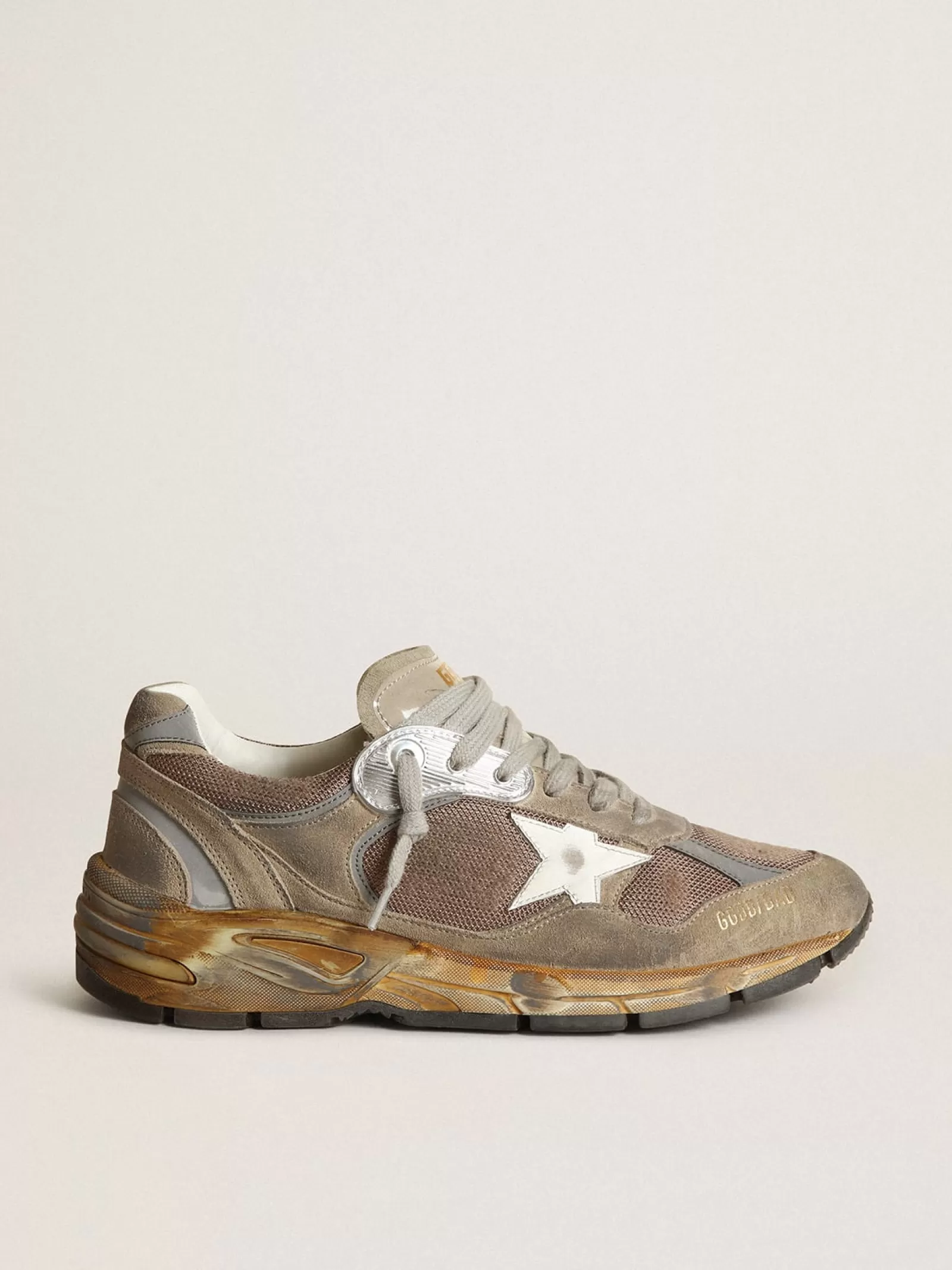 Dad-Star femme en résille et daim gris tourterelle | Golden Goose Best