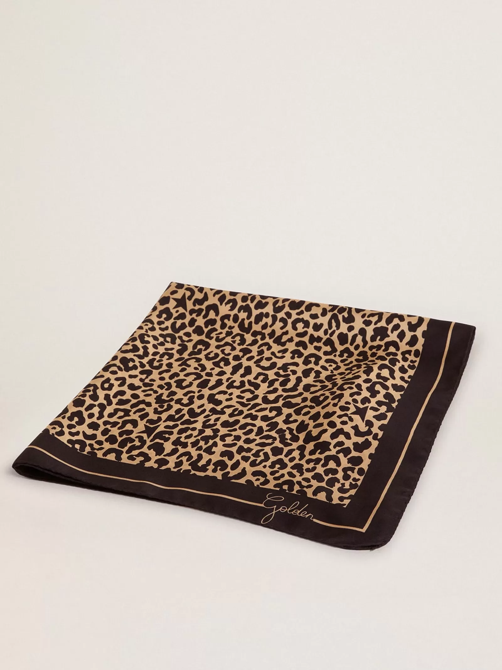 Foulard collection Golden noir avec imprimé léopard | Golden Goose Discount