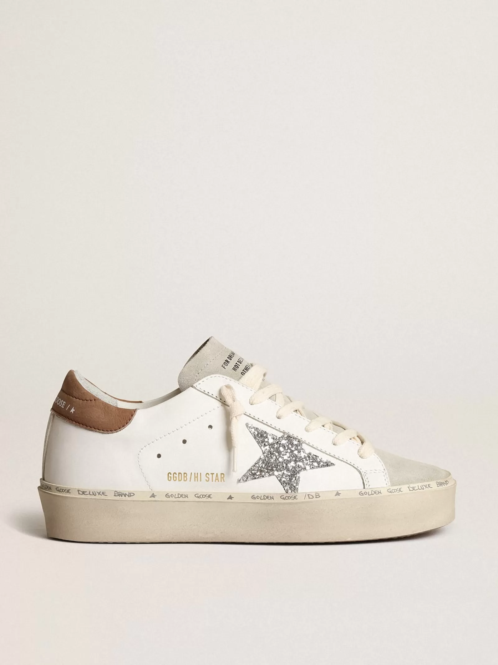 Hi Star avec contrefort en nubuck tourterelle | Golden Goose Fashion