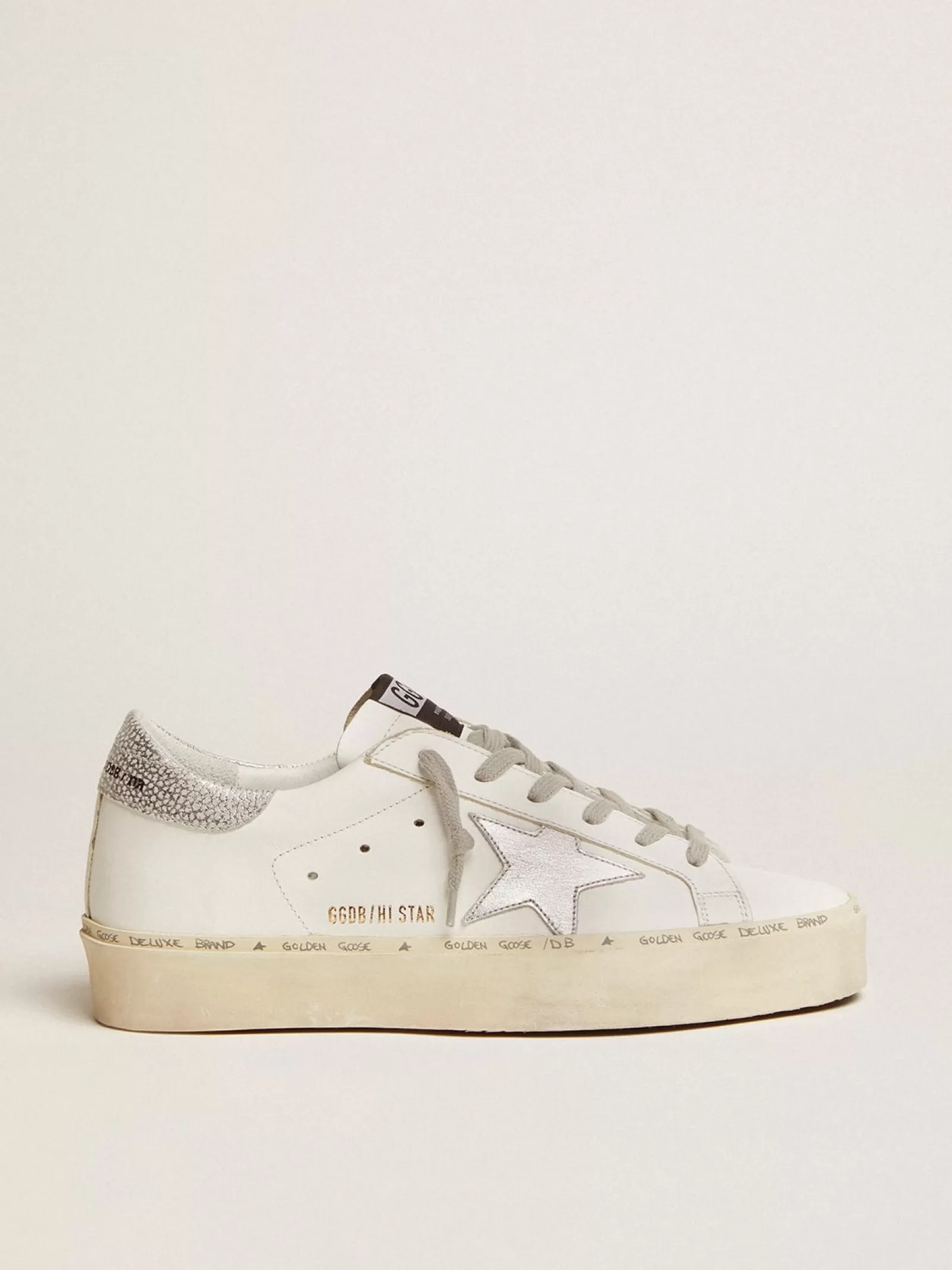 Hi-Star femme avec étoile et talon en argent métallisé | Golden Goose Flash Sale