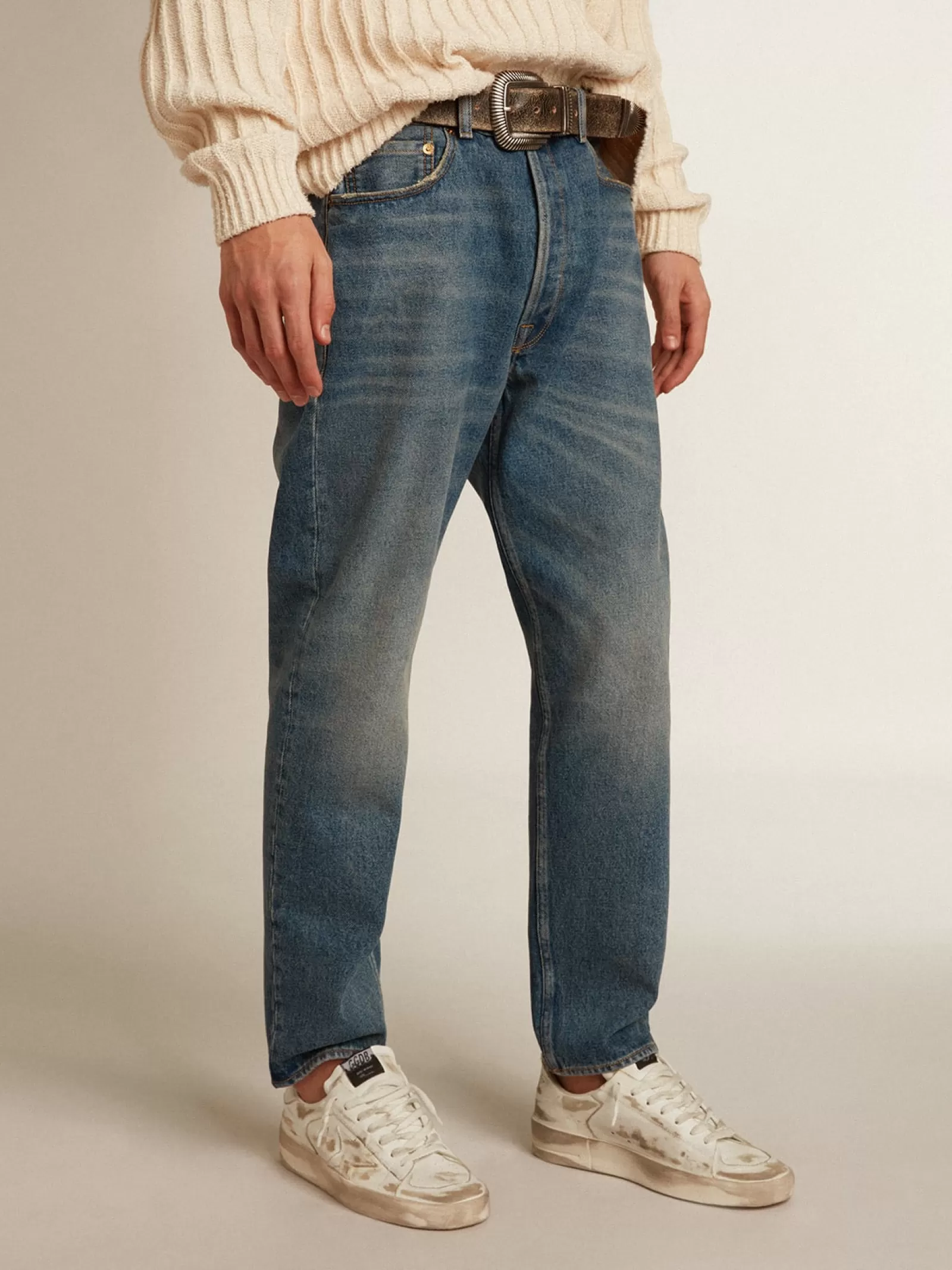 Jean slim homme au délavage moyen | Golden Goose Online