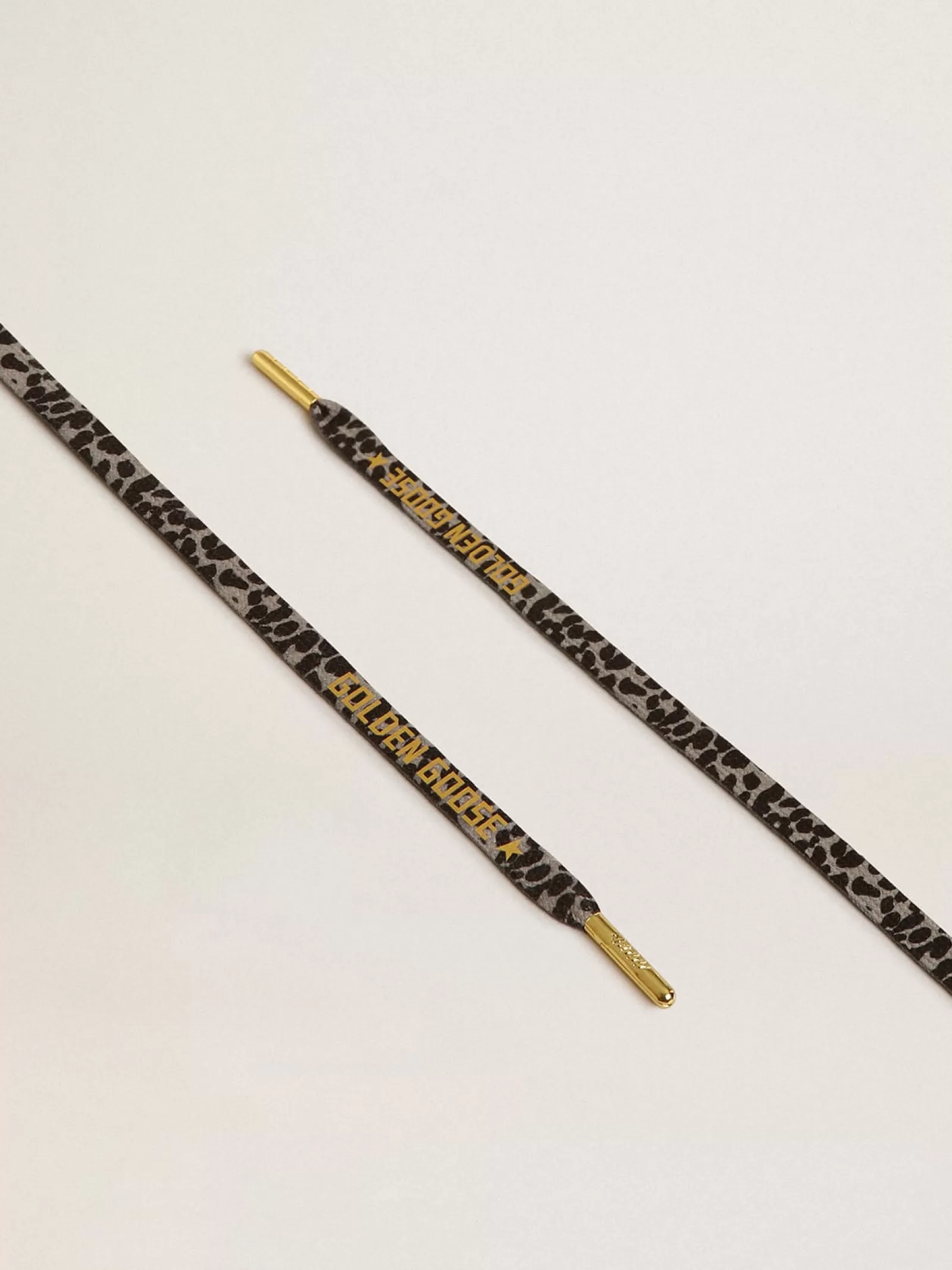 Lacets à imprimé léopard blanc et noir avec logo doré contrasté | Golden Goose Cheap