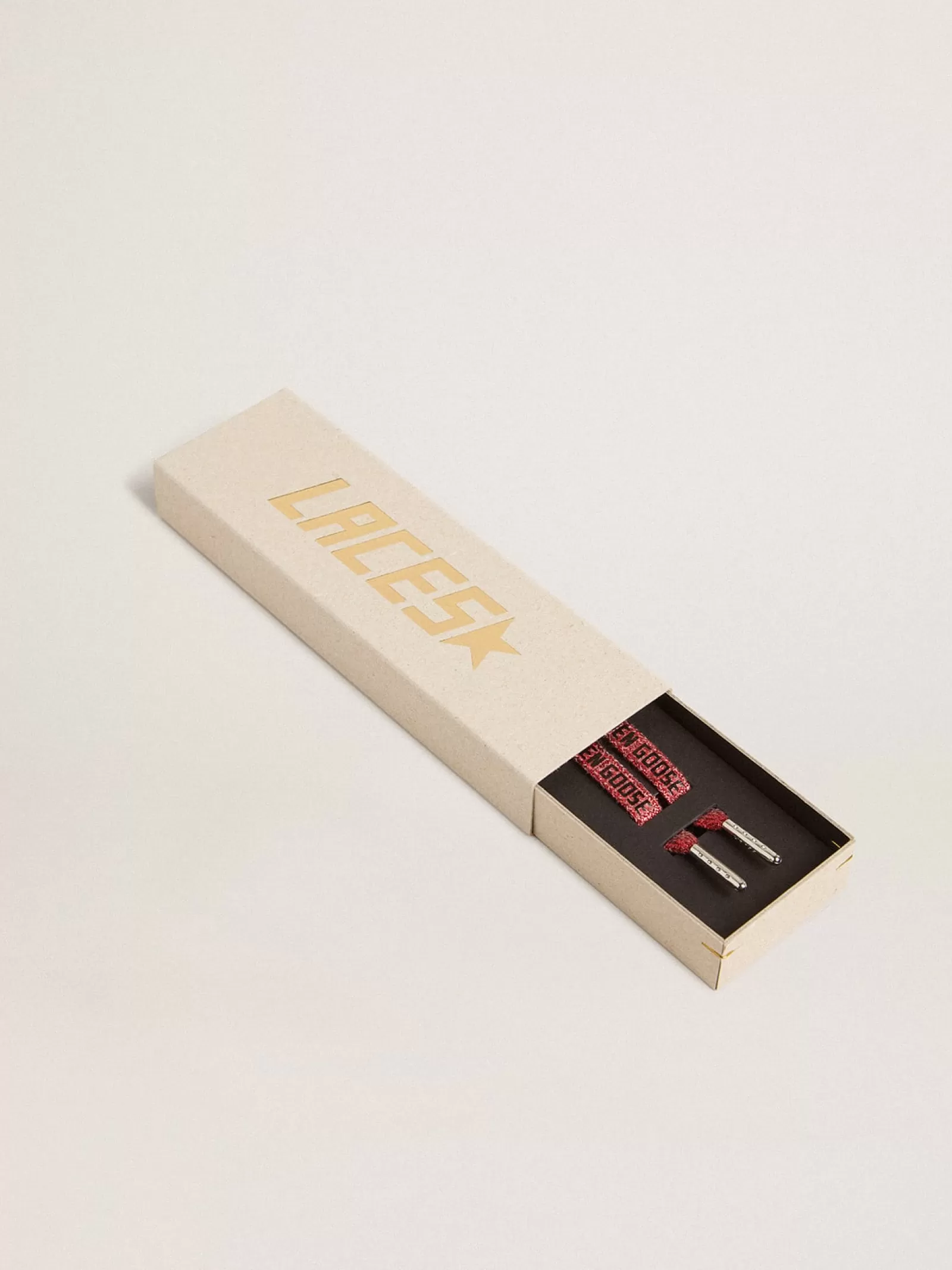 Lacets en lurex rouge avec logo noir contrasté | Golden Goose Cheap