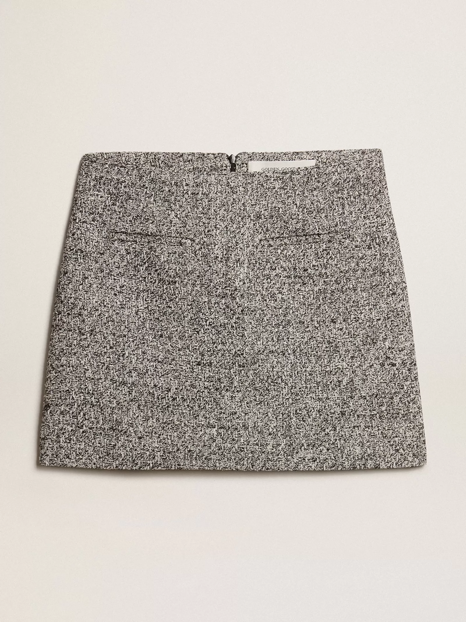 Mini-jupe en coton bouclé blanc et noir | Golden Goose Cheap