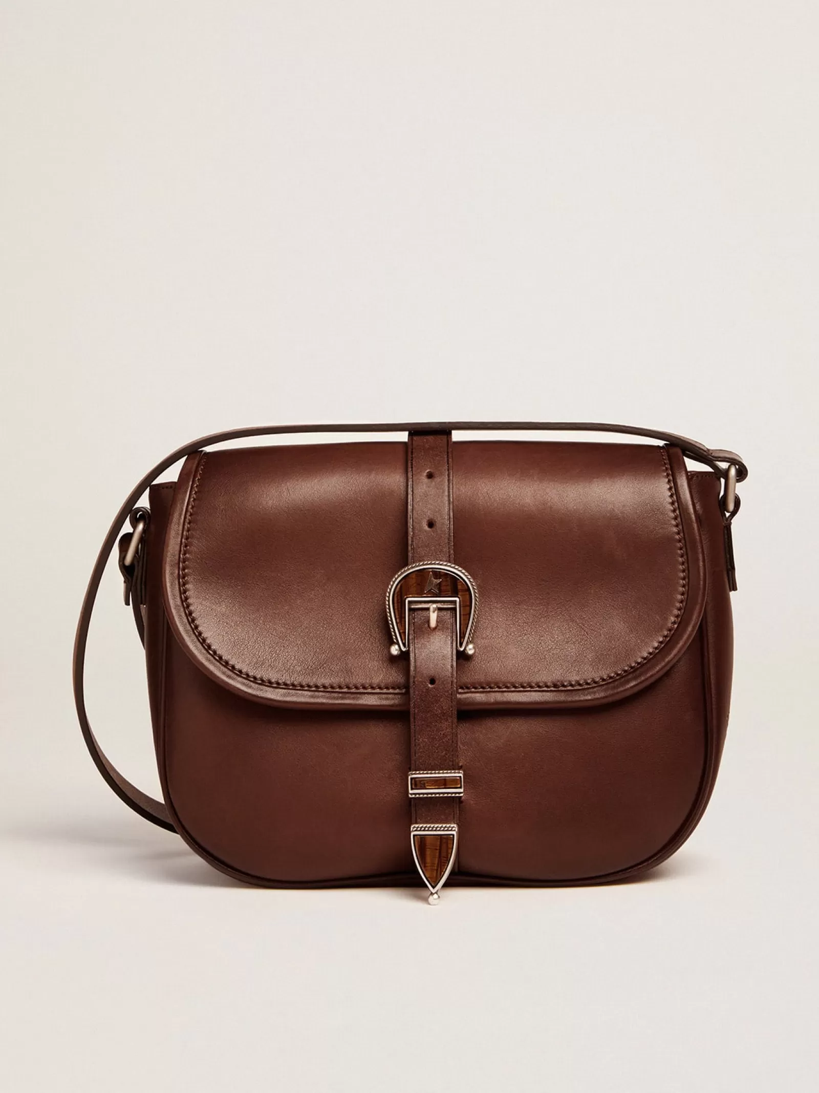 Moyen sac Rodeo Bag en cuir marron foncé | Golden Goose Discount