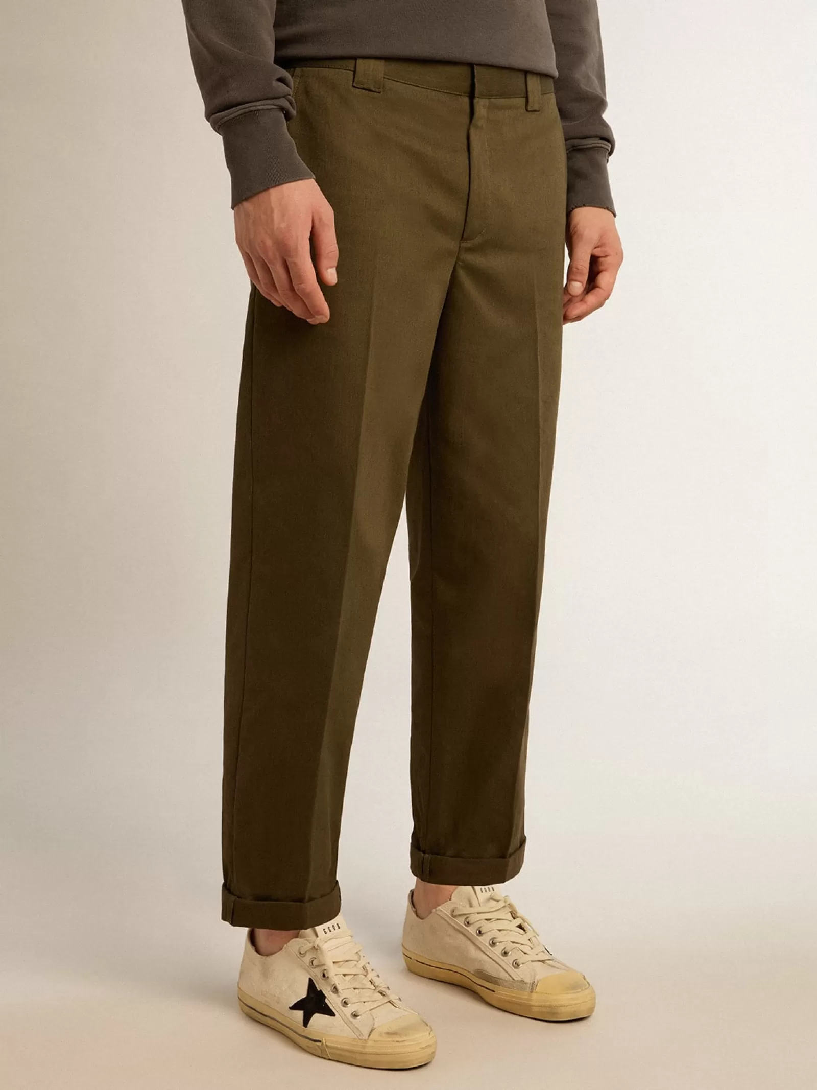 Pantalon chino Golden Collection vert militaire | Golden Goose Store