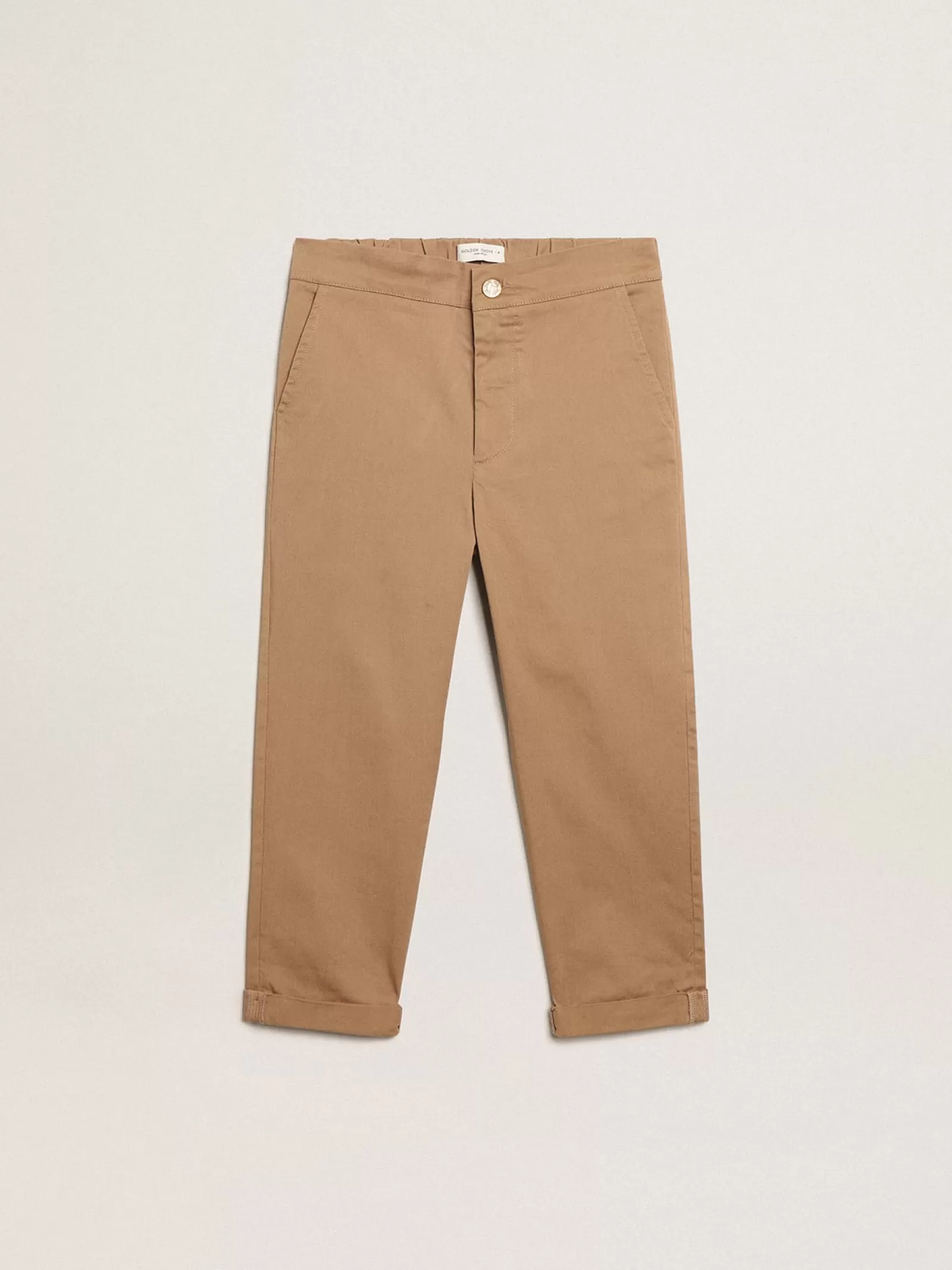 Pantalon chino pour garçon en coton caramel | Golden Goose Clearance