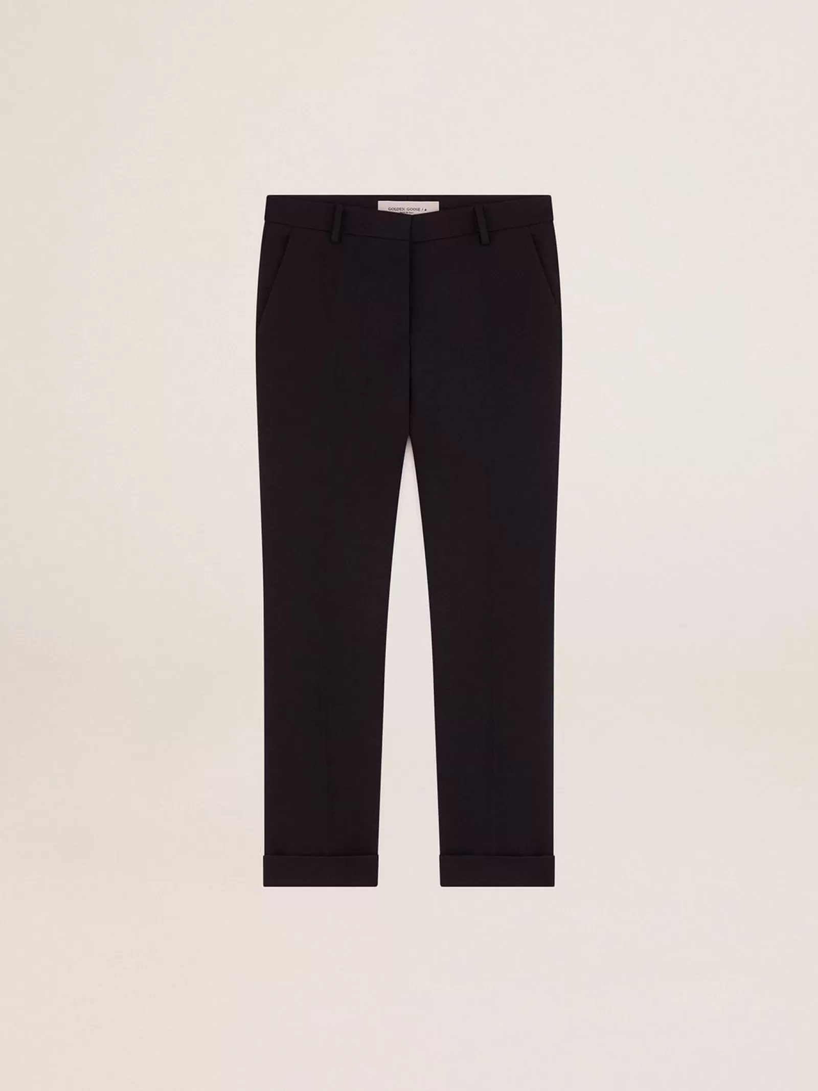 Pantalon cigarette femme en laine bleu foncé | Golden Goose Discount