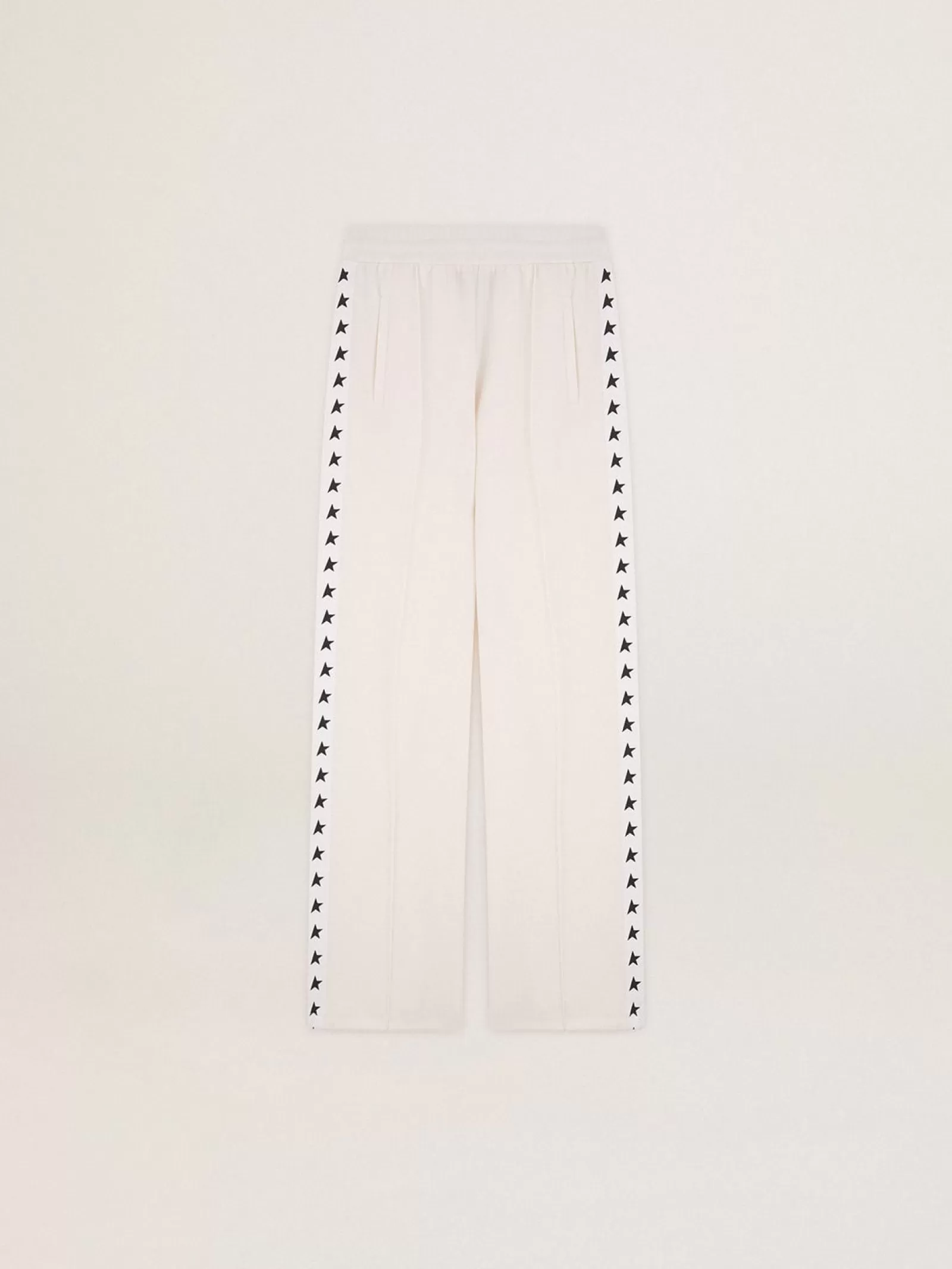 Pantalon de jogging blanc pour femme avec étoiles sur les côtés | Golden Goose Store