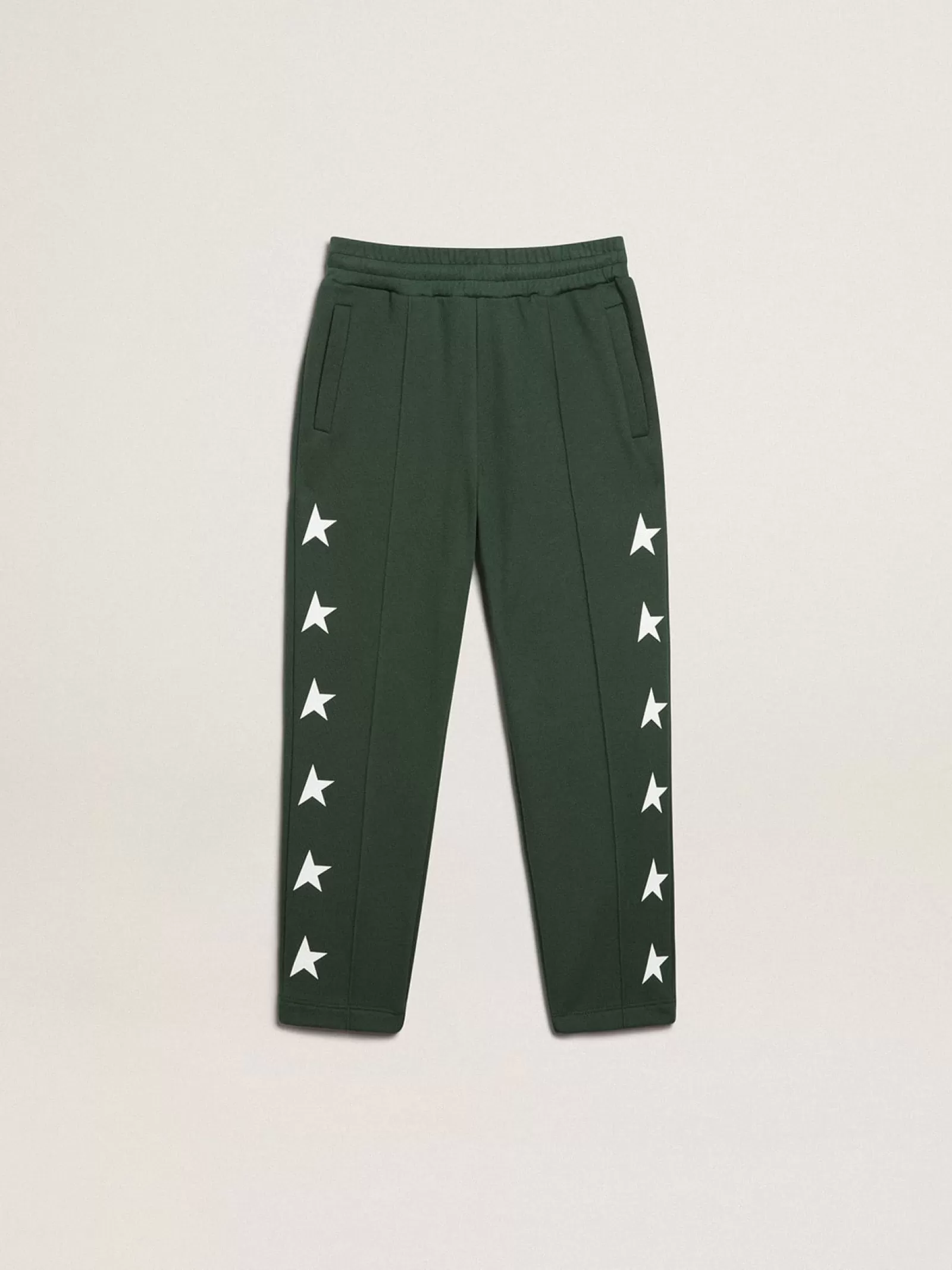 Pantalon de jogging vert brillant avec étoiles contrastées | Golden Goose New