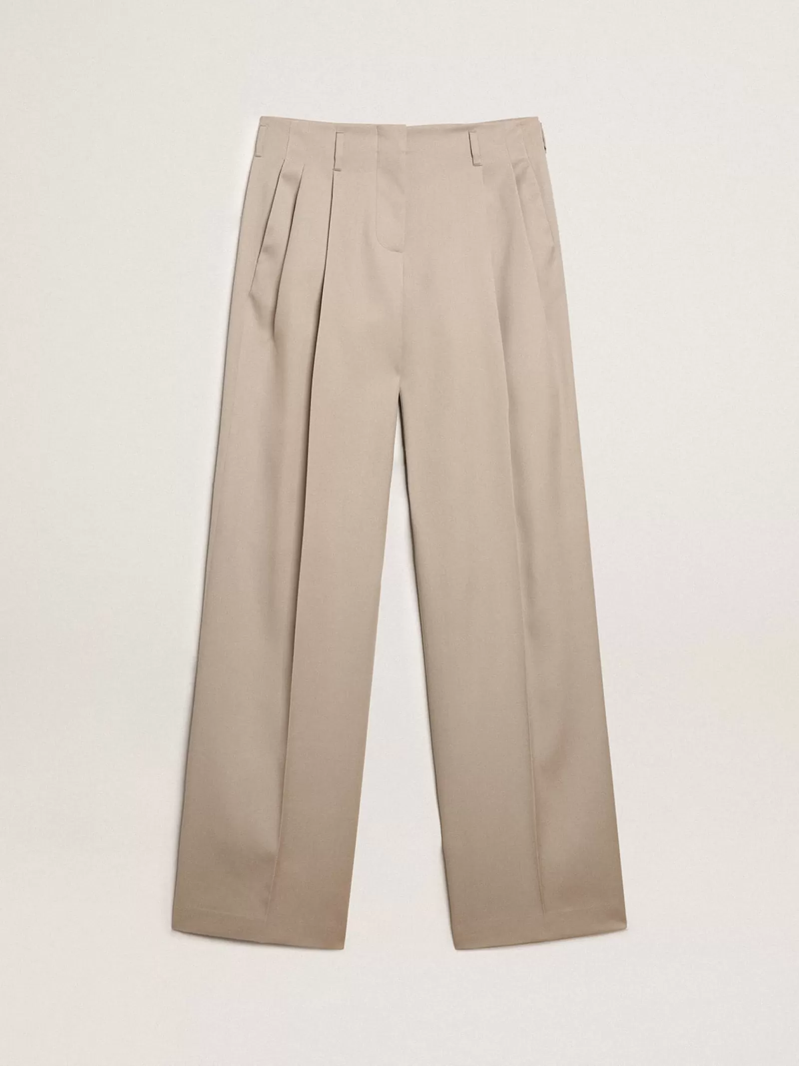 Pantalon en gabardine de laine beige clair | Golden Goose Clearance