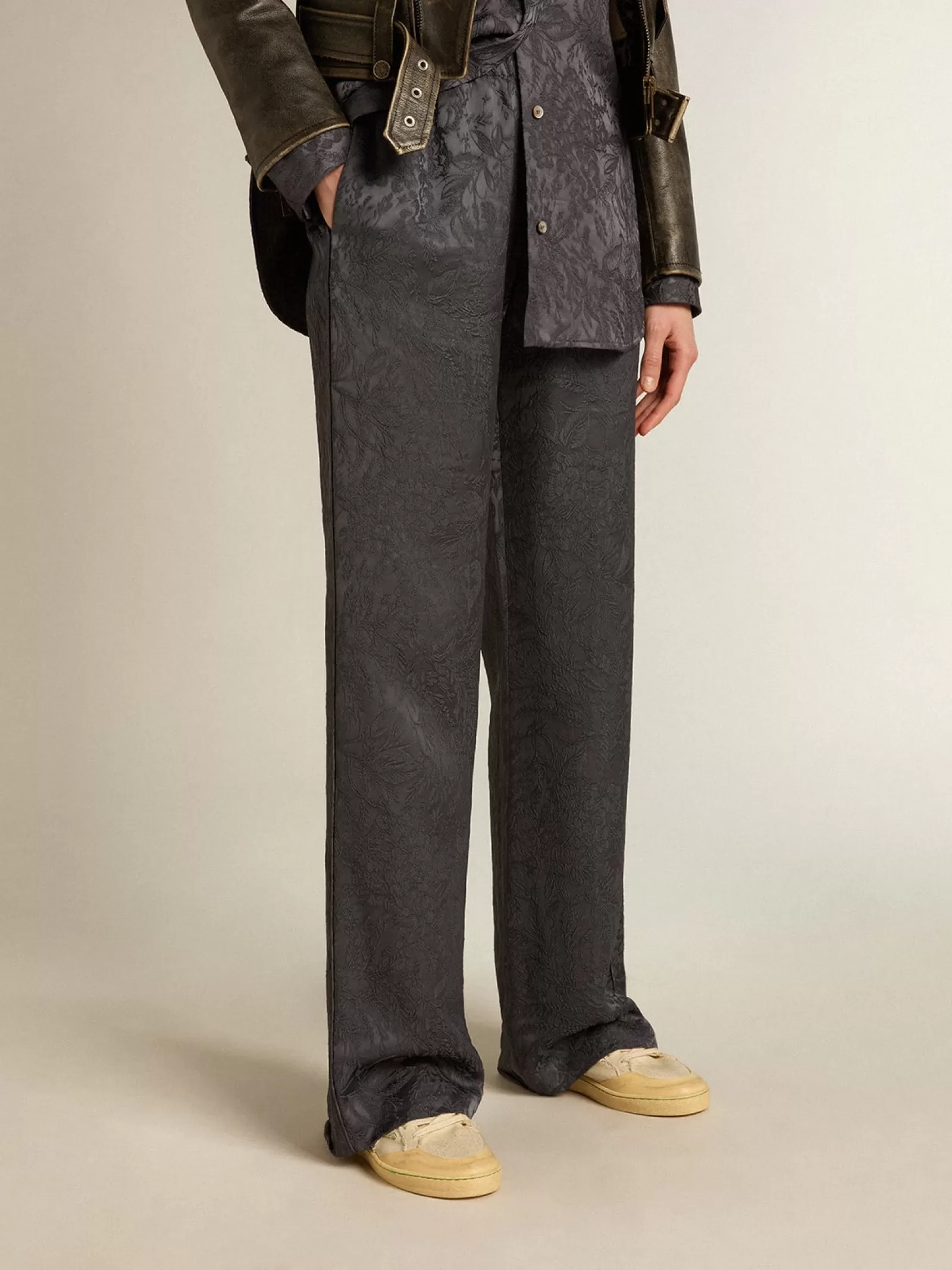 Pantalon en jacquard à motif toile de Jouy all-over | Golden Goose Outlet