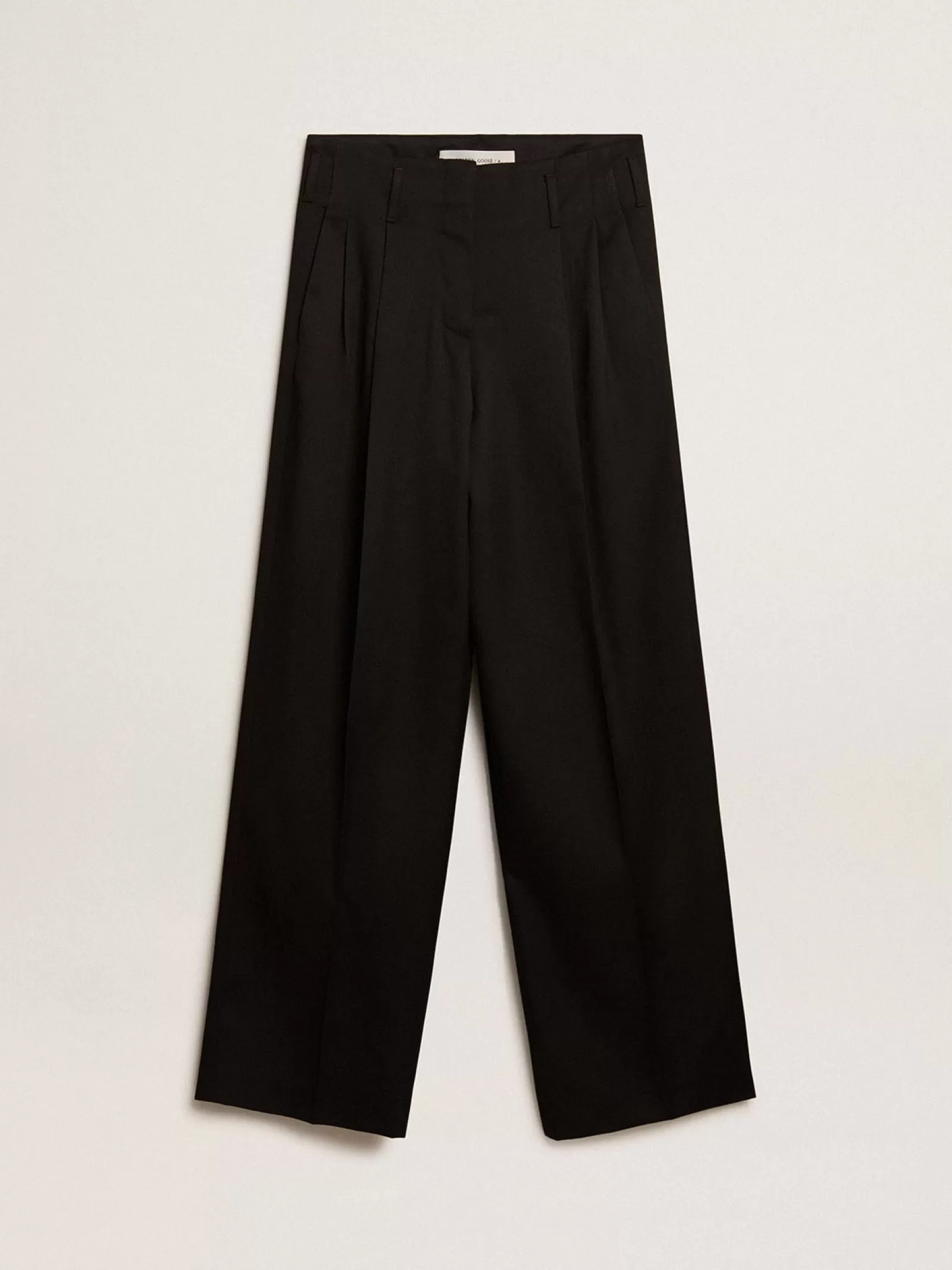 Pantalon femme en gabardine de laine noire | Golden Goose Discount