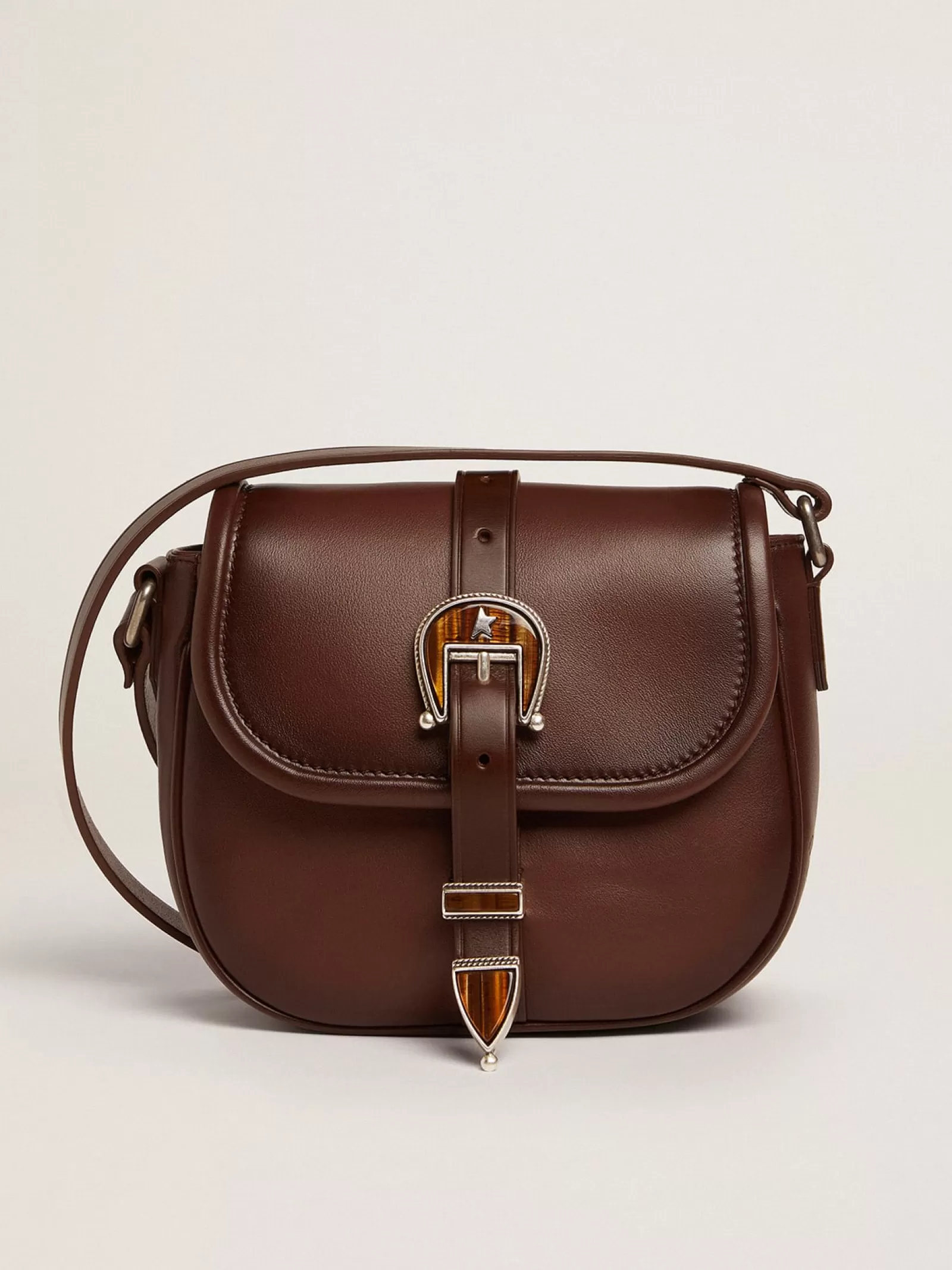 Petit sac Rodeo Bag femme en cuir marron foncé | Golden Goose New