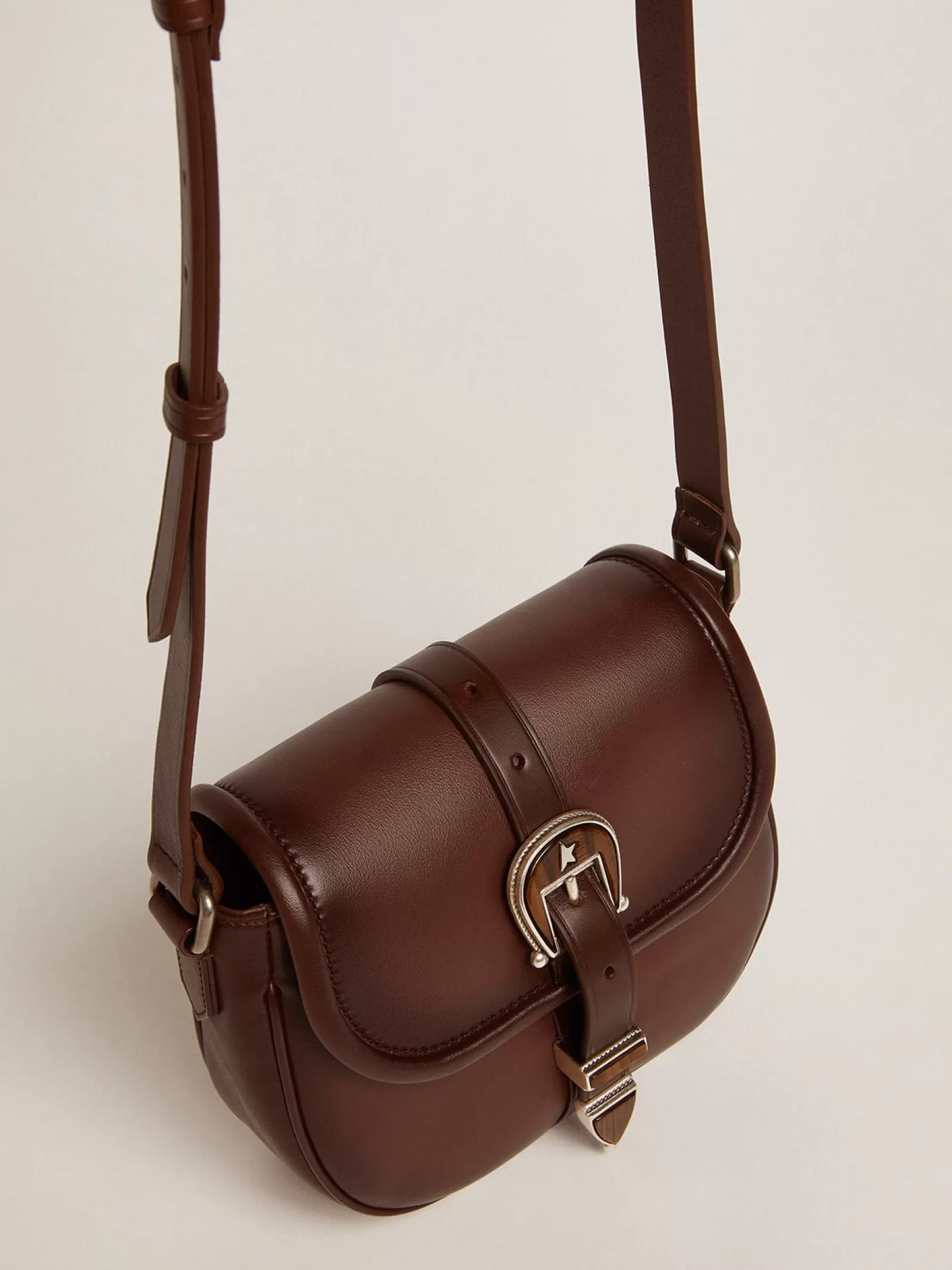 Petit sac Rodeo Bag femme en cuir marron foncé | Golden Goose New