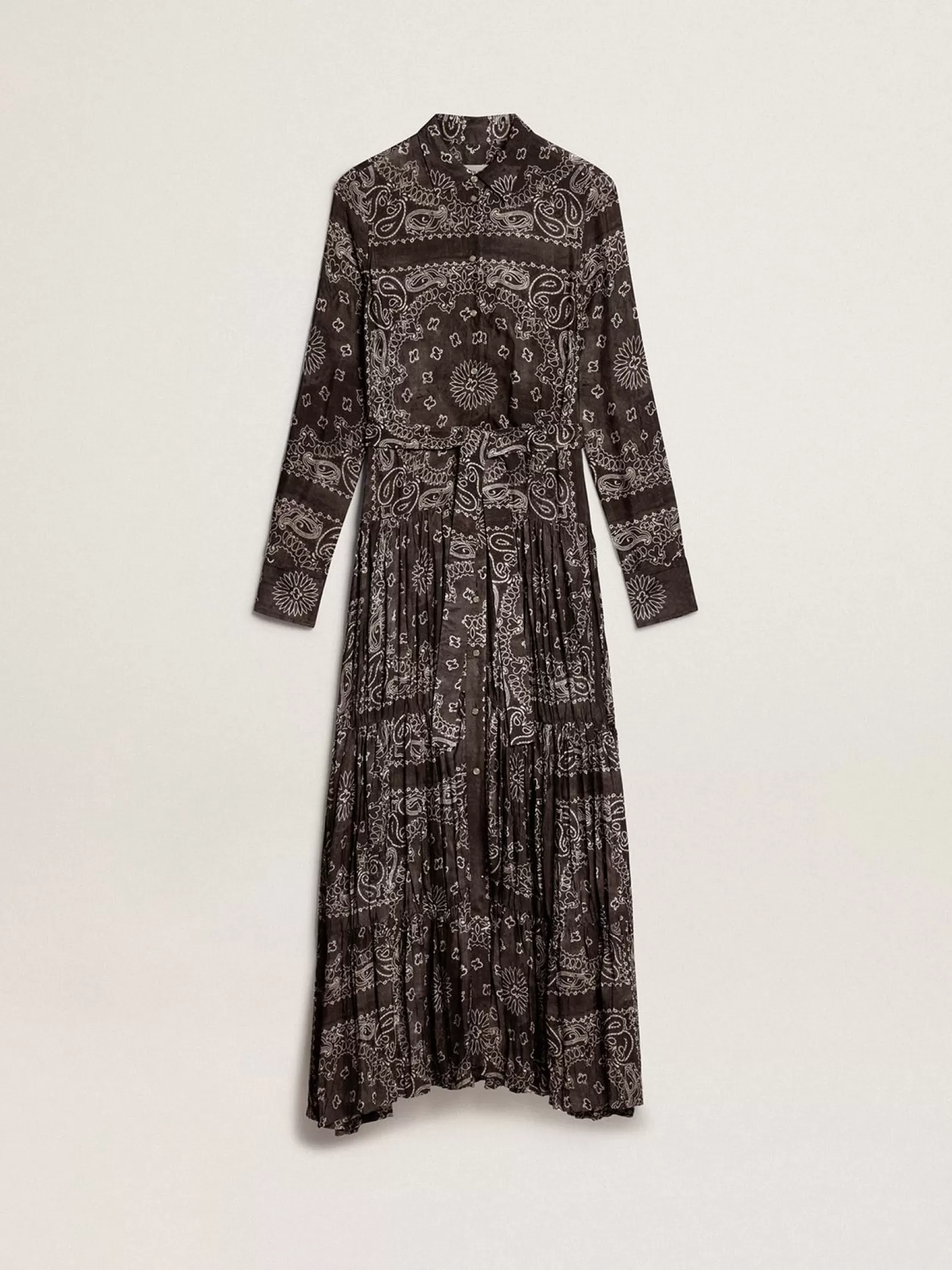 Robe chemisier anthracite à imprimé paisley | Golden Goose Best Sale