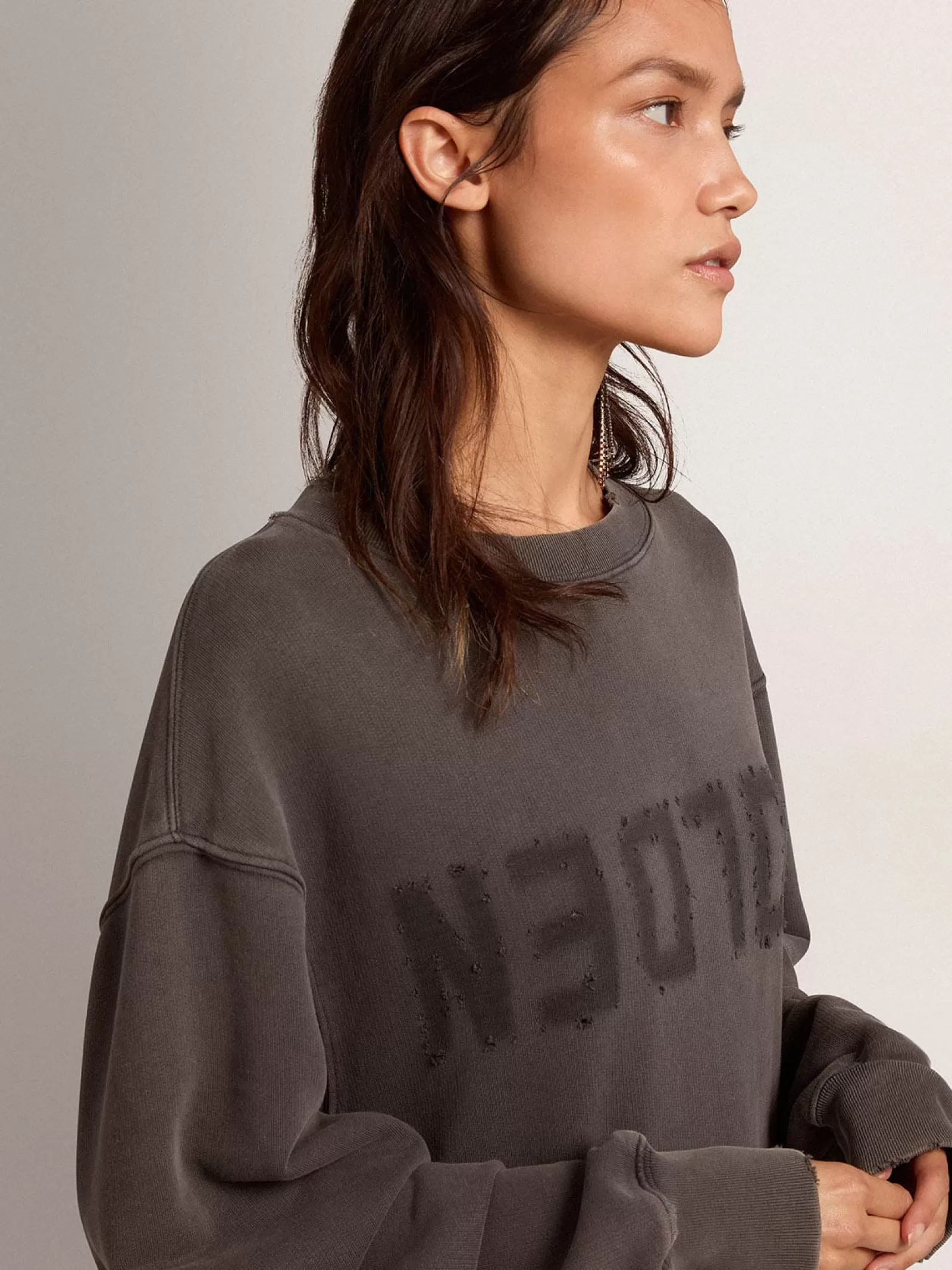 Robe sweat-shirt femme avec logo gris | Golden Goose Fashion