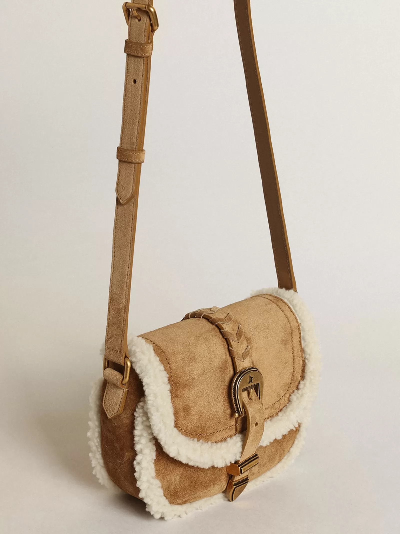 Rodeo Bag femme en daim avec détails en shearling | Golden Goose Sale