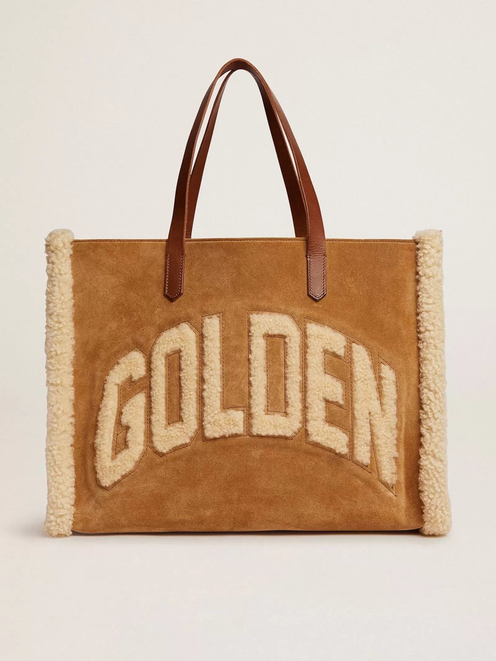 Sac California Bag East-West en daim et shearling | Golden Goose Discount