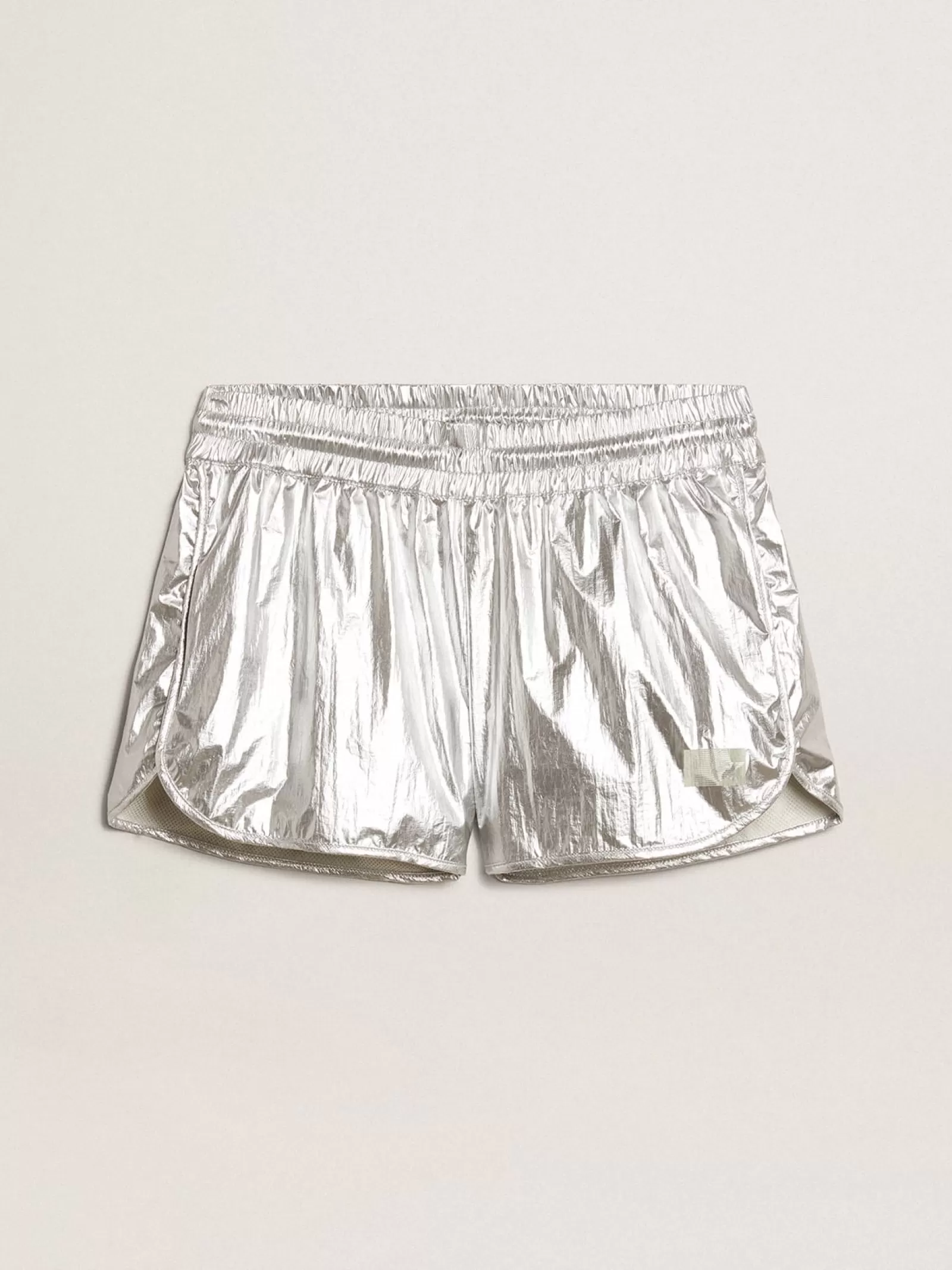 Short de running pour femme en tissu argenté | Golden Goose Clearance