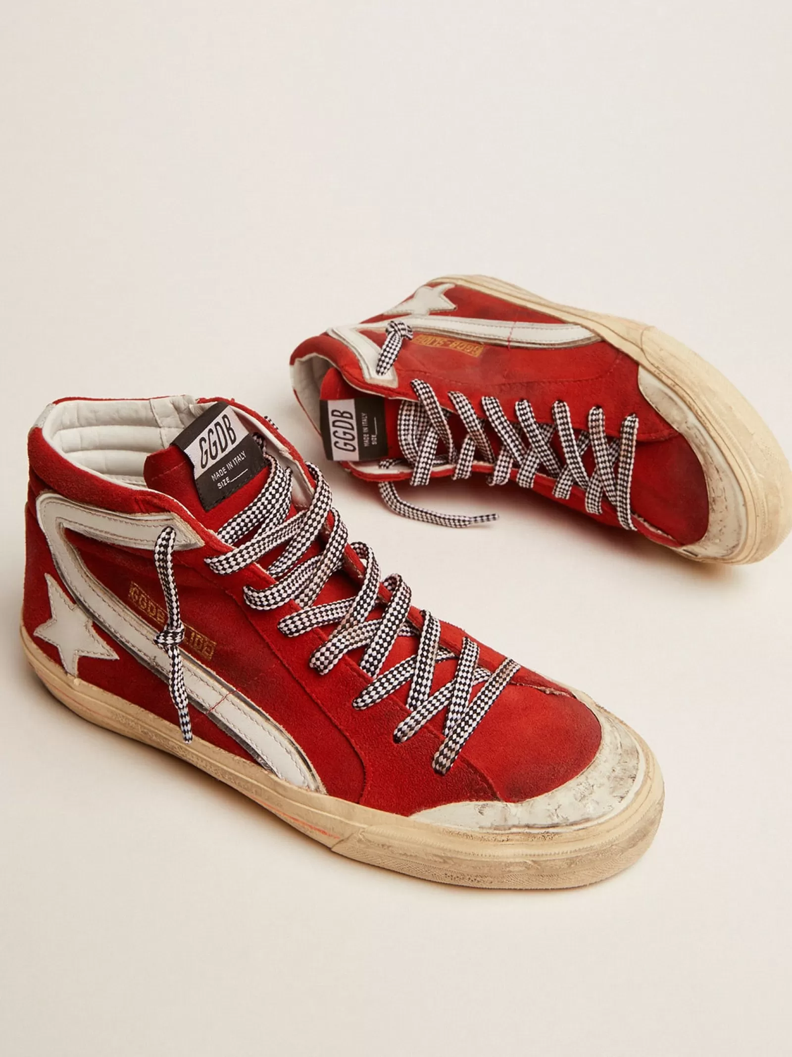 Slide Penstar homme en daim rouge | Golden Goose New