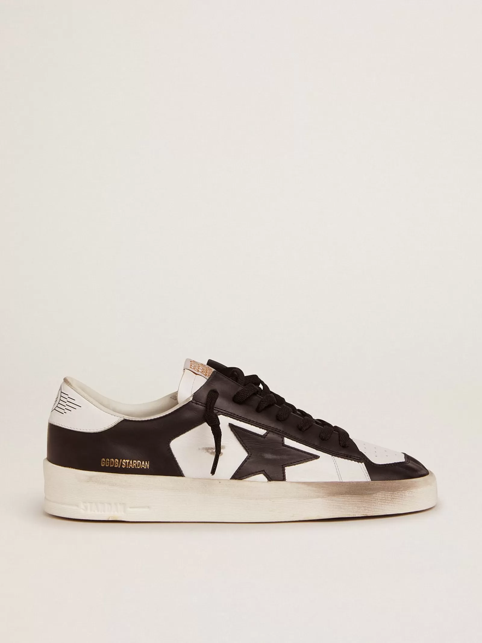 Stardan femme en cuir blanc et noir | Golden Goose Online