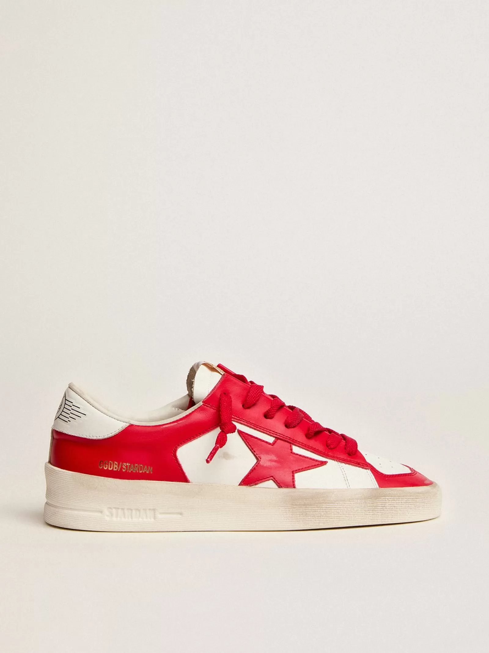 Stardan femme en cuir blanc et rouge | Golden Goose Flash Sale