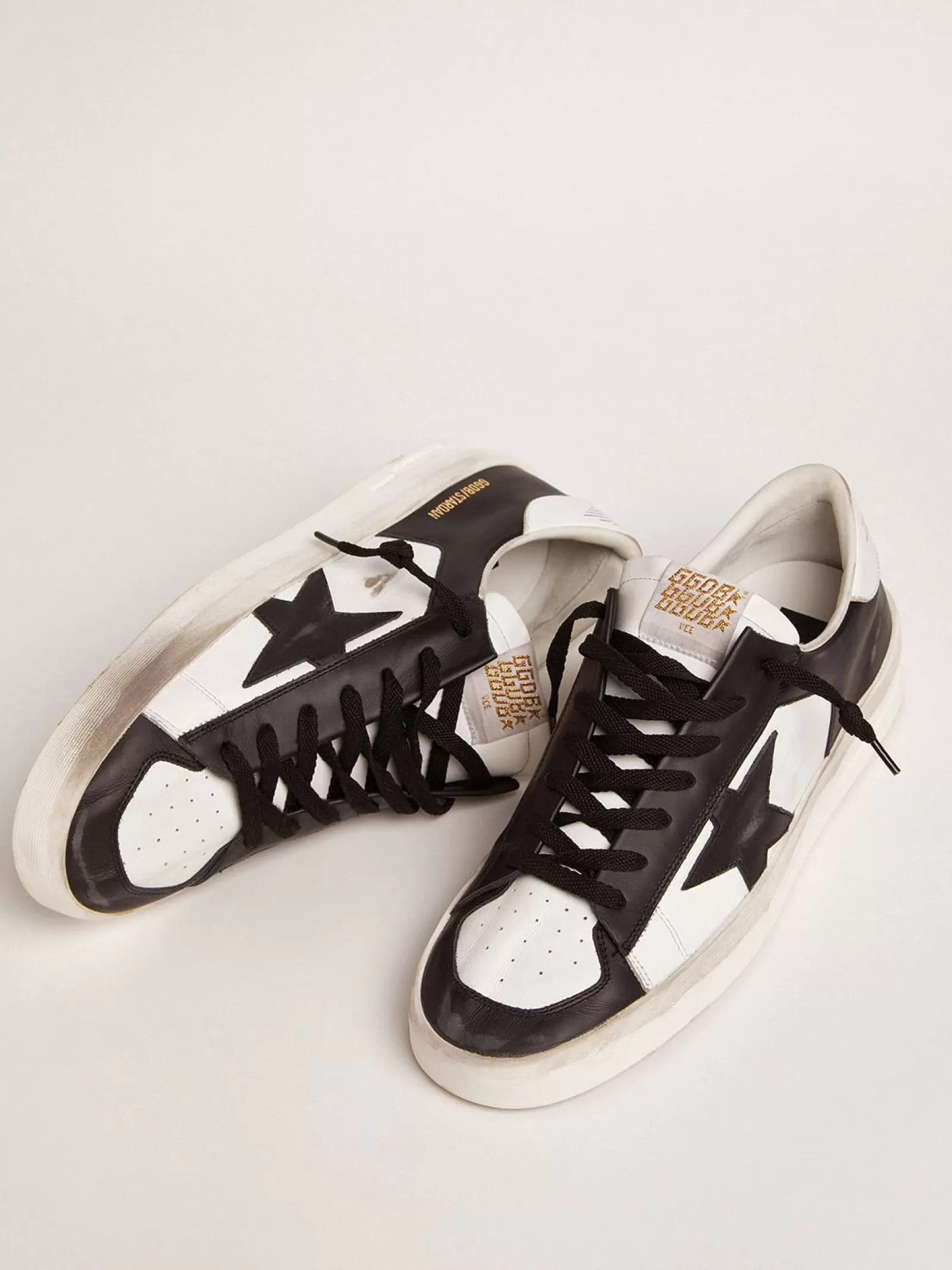 Stardan homme en cuir blanc et noir | Golden Goose New