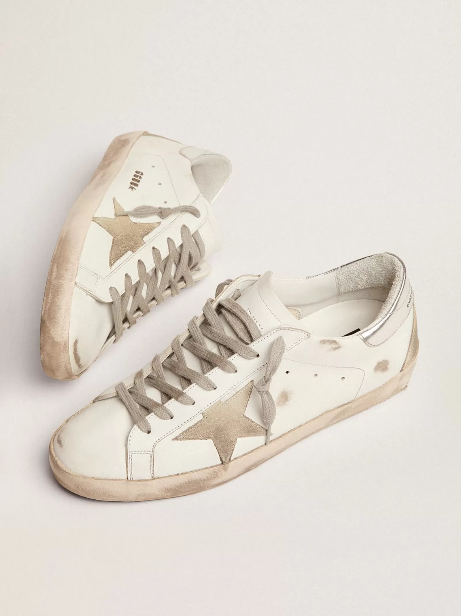 Super-Star homme avec contrefort argenté et lettrage | Golden Goose Cheap