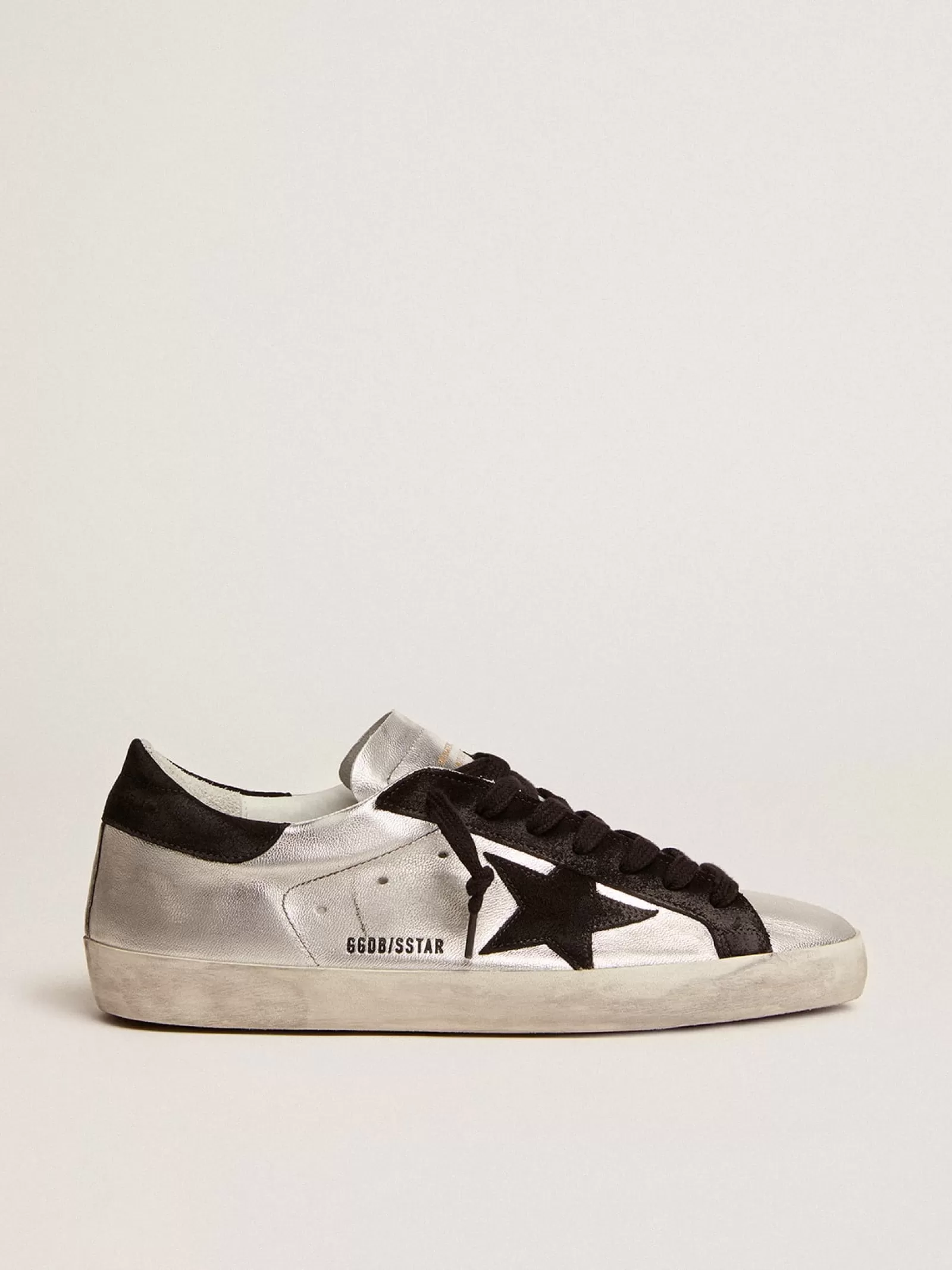 Super-Star homme en cuir argenté | Golden Goose Store