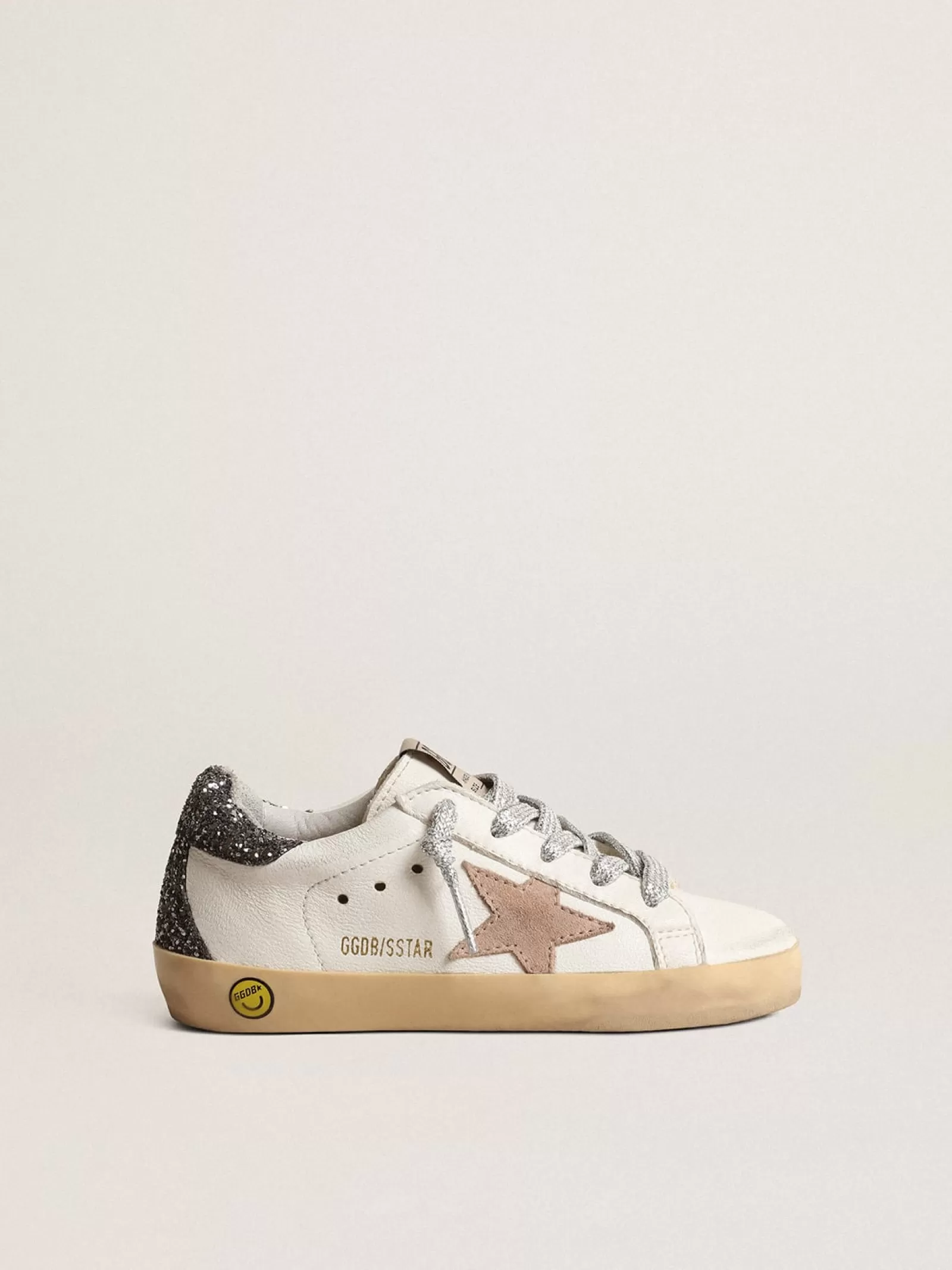 Super-Star Young avec étoile noisette et contrefort pailleté | Golden Goose Hot