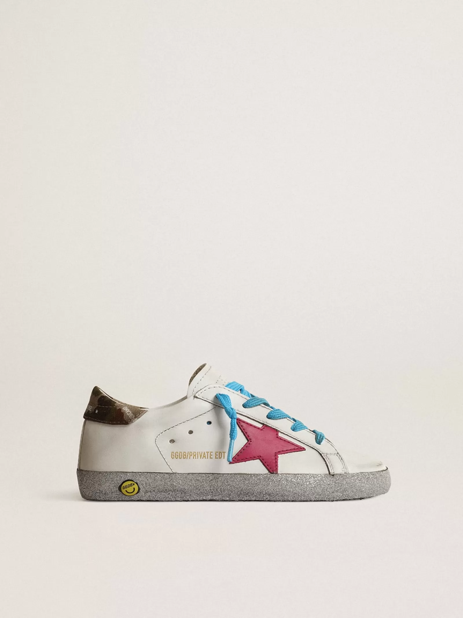 Super-Star young LTD avec étoile fuchsia et bande à paillettes | Golden Goose Discount