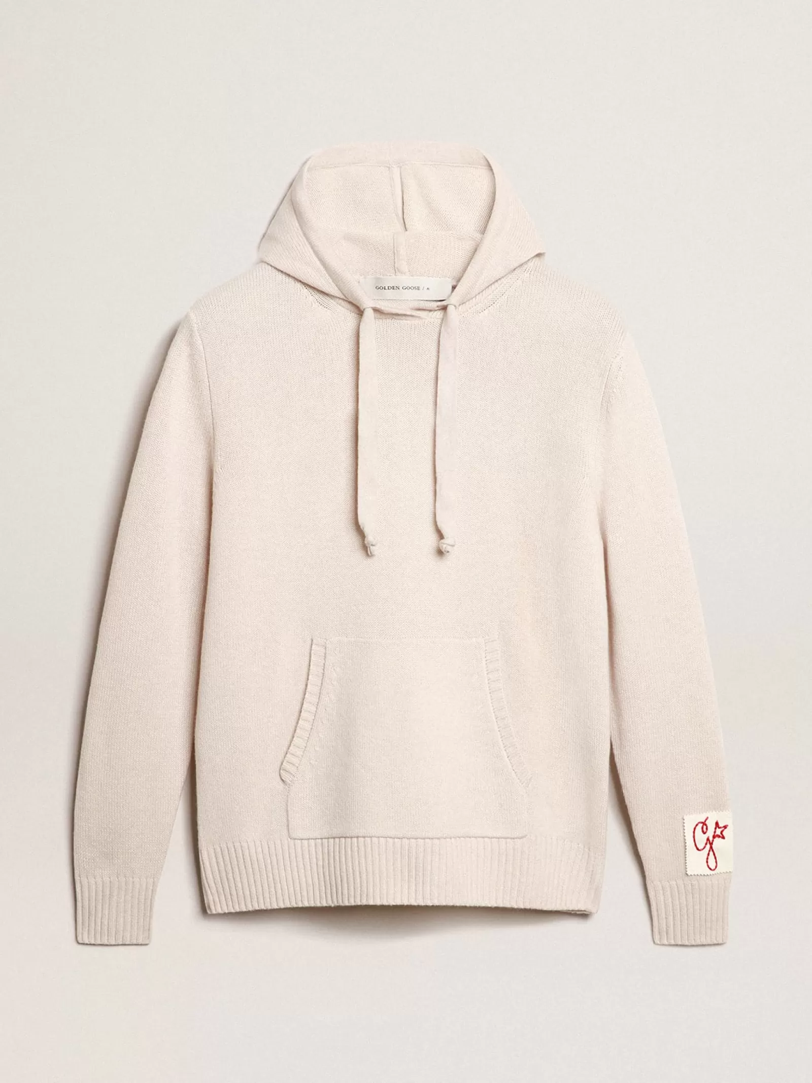 Sweat-shirt blanc pour femme en cachemire mélangé à capuche | Golden Goose Store