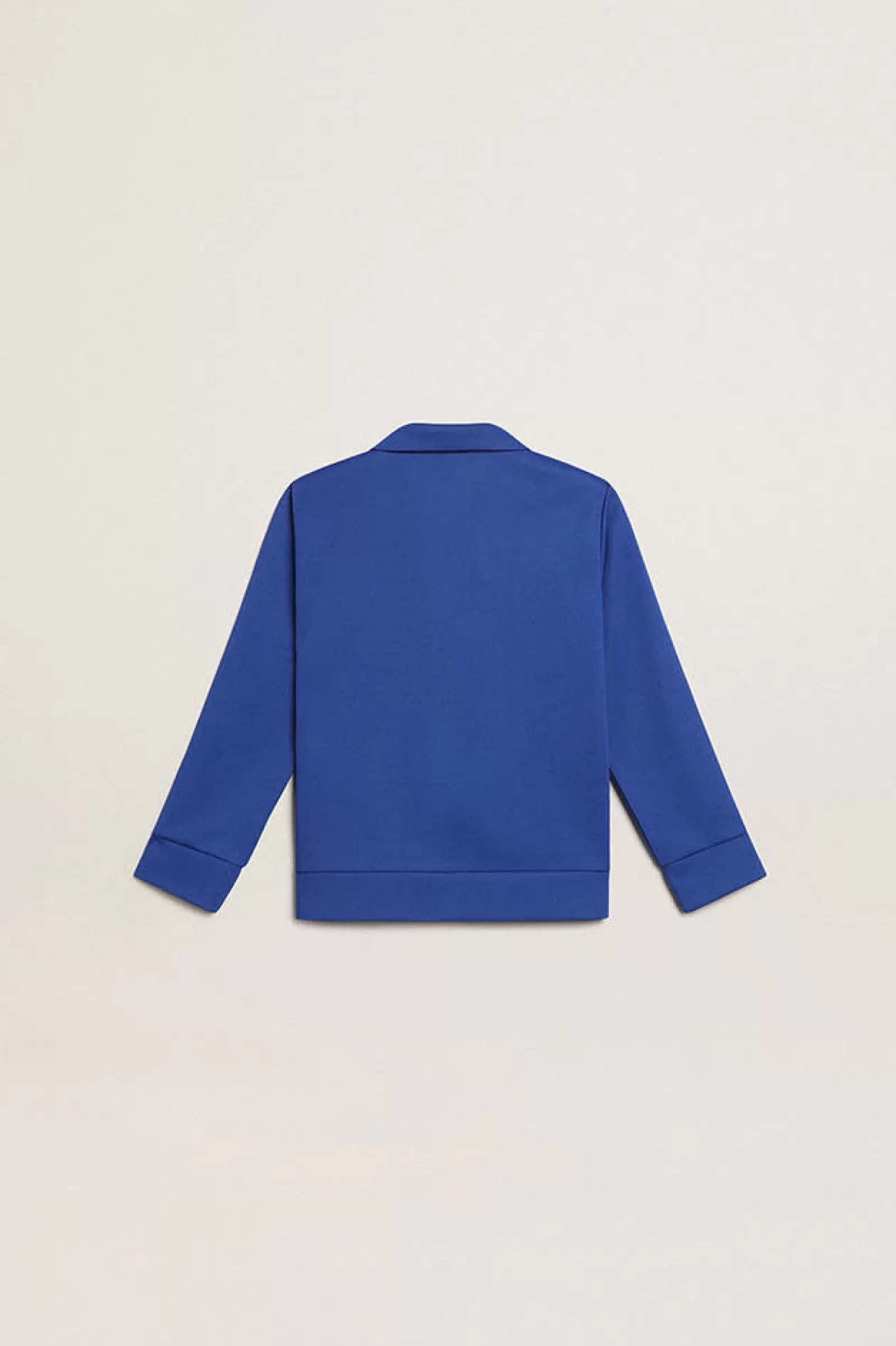 Sweat-shirt bleuet avec fermeture à glissière, bande blanche et étoiles bleuet | Golden Goose Sale