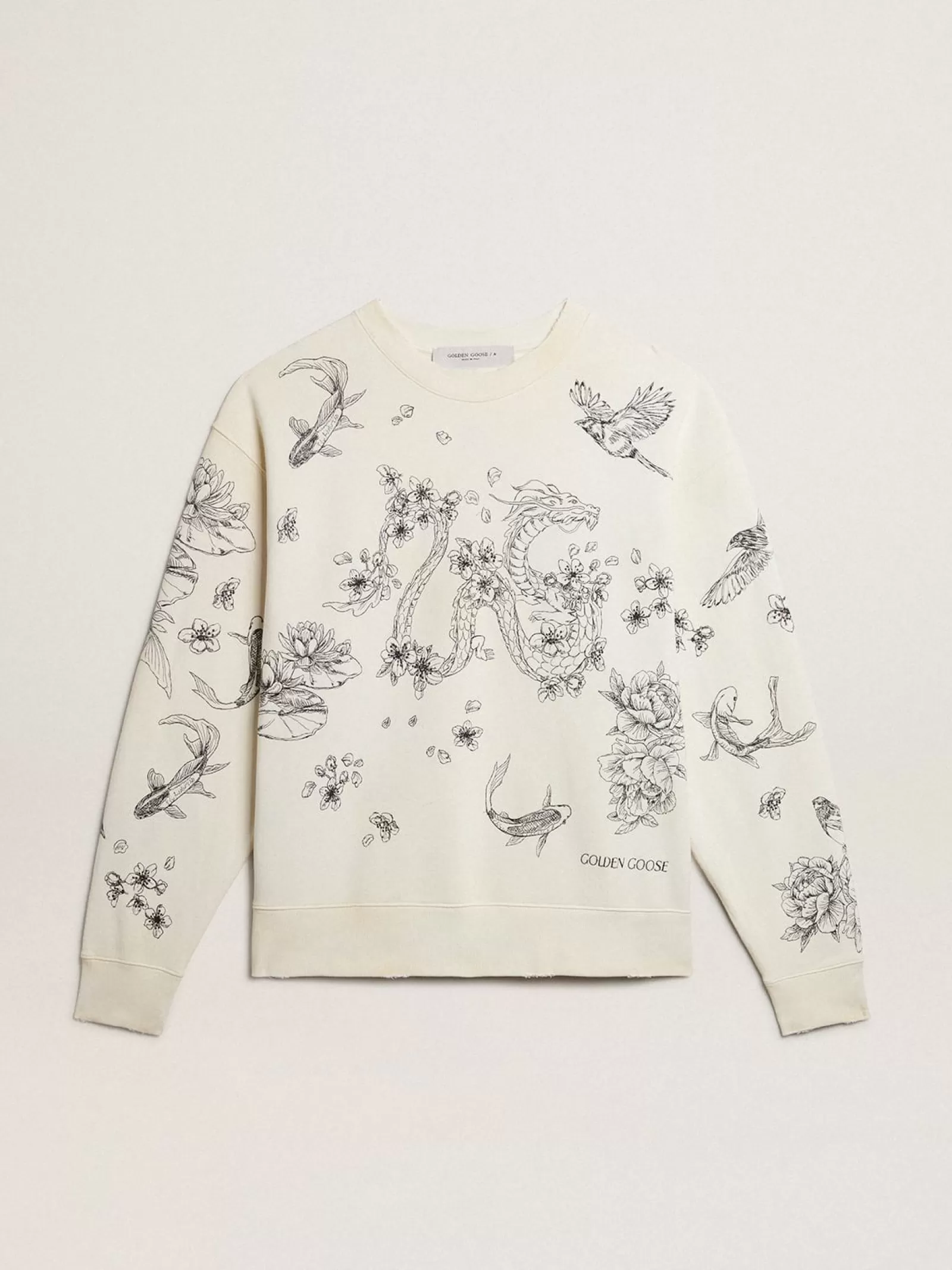 Sweat-shirt CNY blanc vieilli | Golden Goose Best