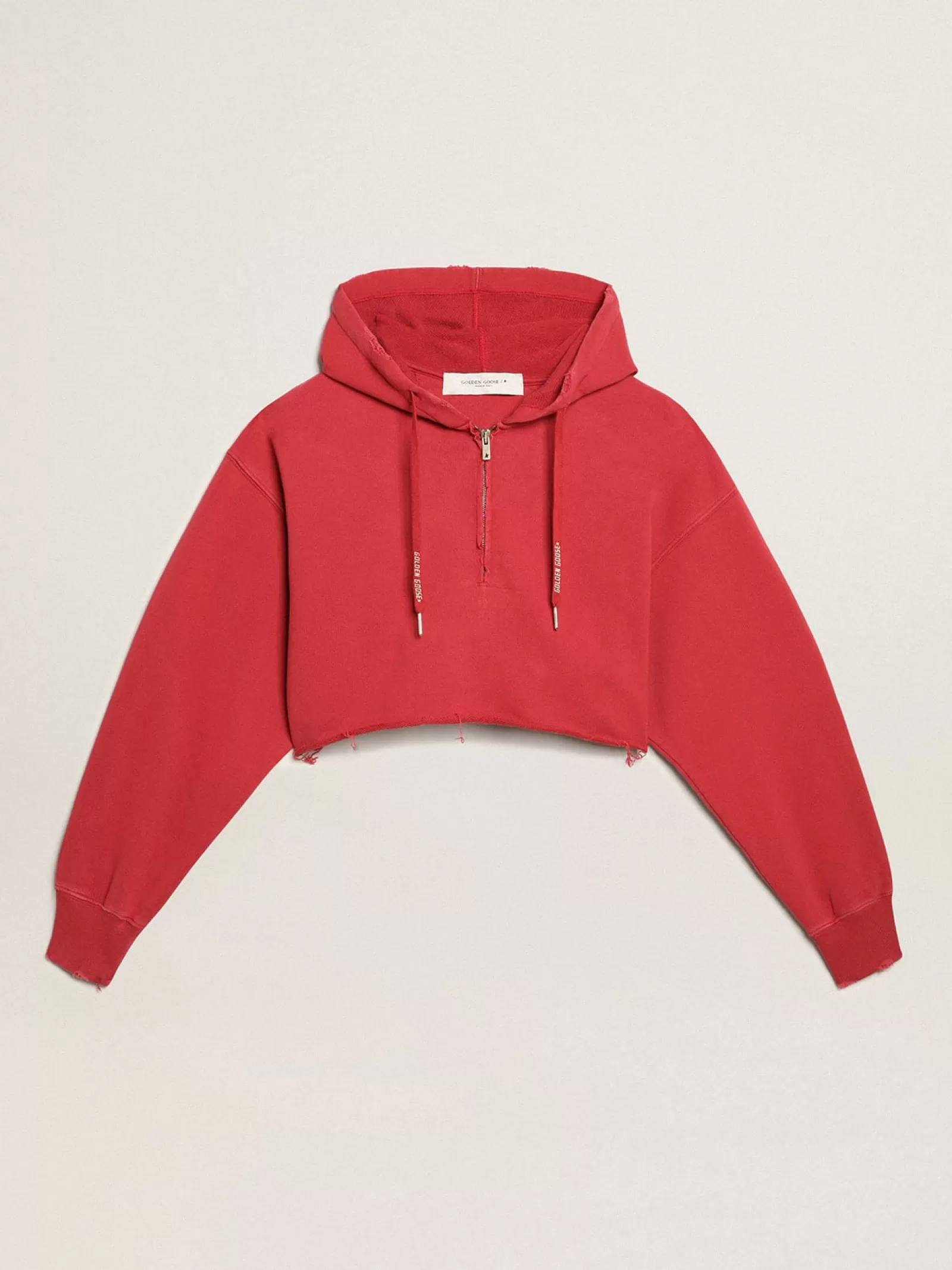 Sweat-shirt cropped rouge avec capuche | Golden Goose Best Sale