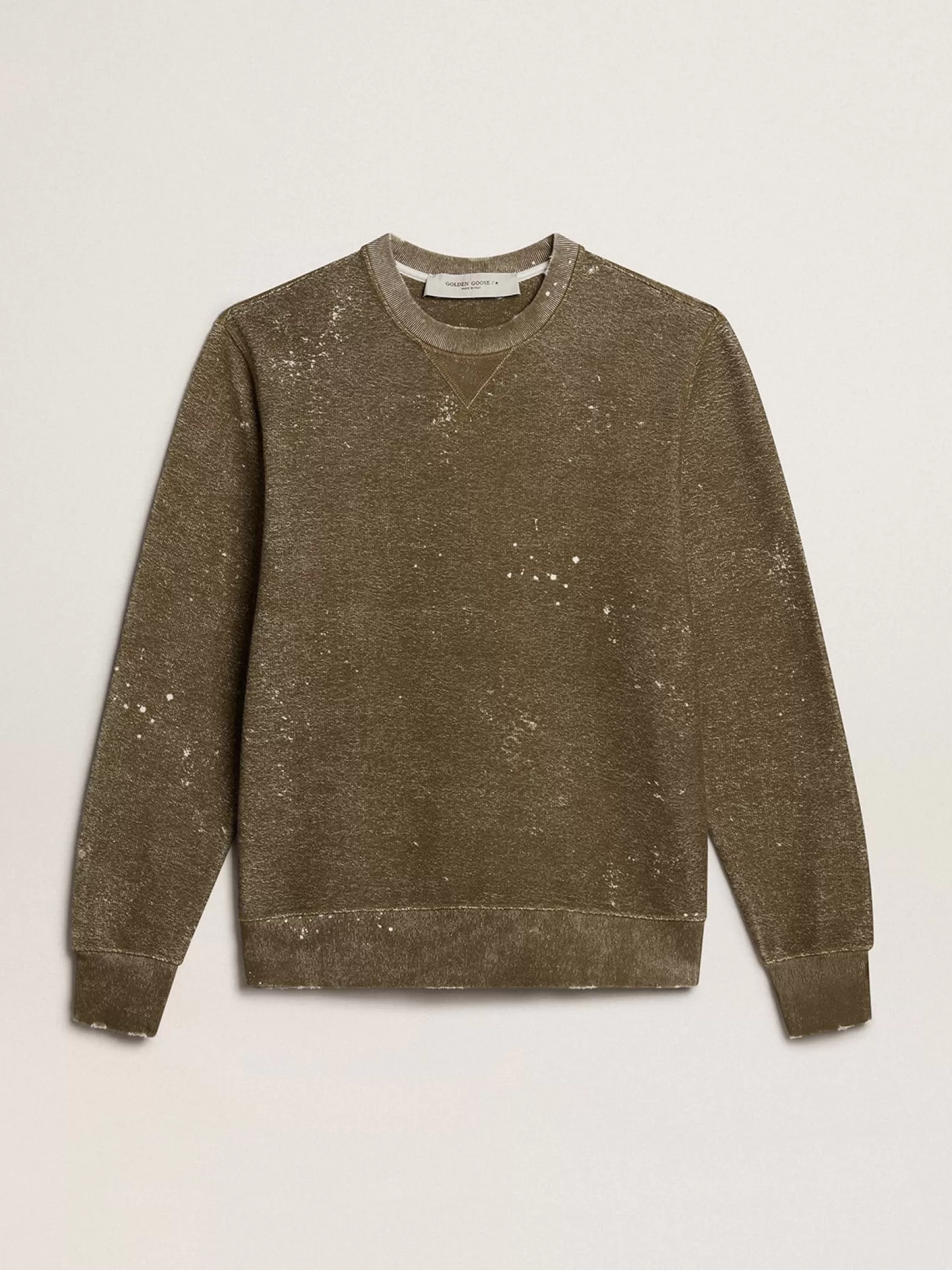 Sweat-shirt en coton couleur hêtre effet vintage | Golden Goose Store