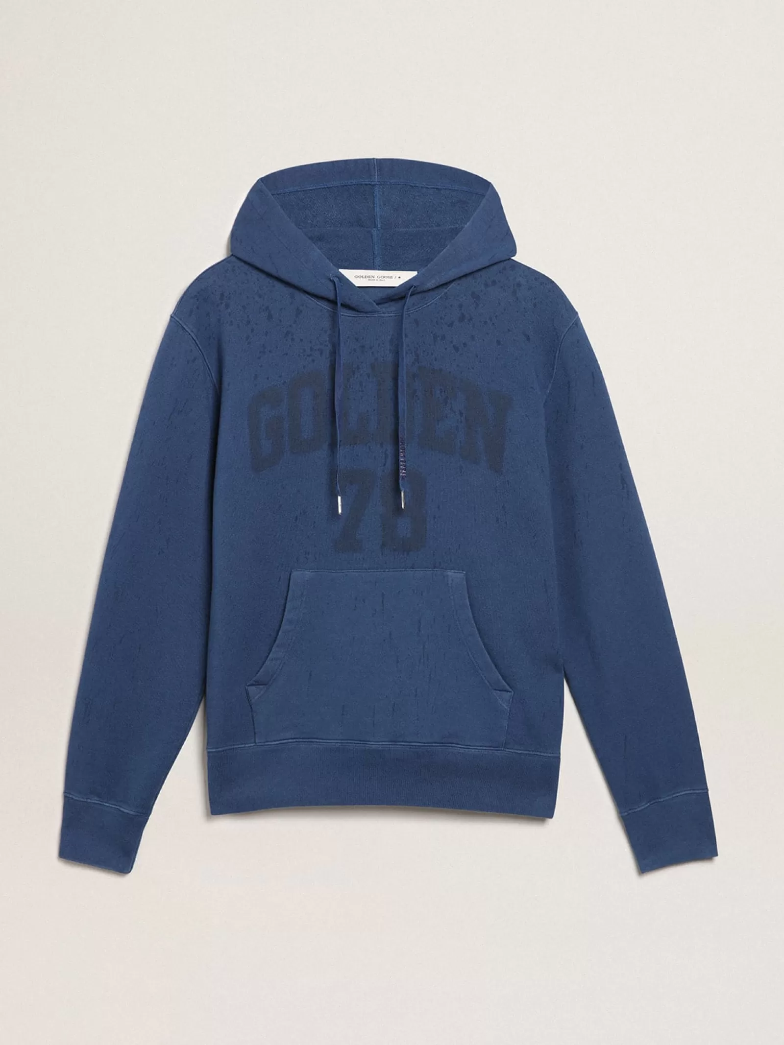 Sweat-shirt homme couleur bleu garde-marine avec inscription | Golden Goose Sale