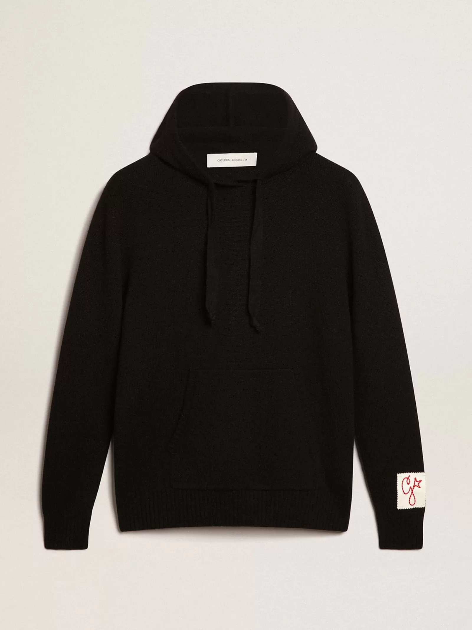 Sweat-shirt noir pour femme en cachemire mélangé à capuche | Golden Goose Discount