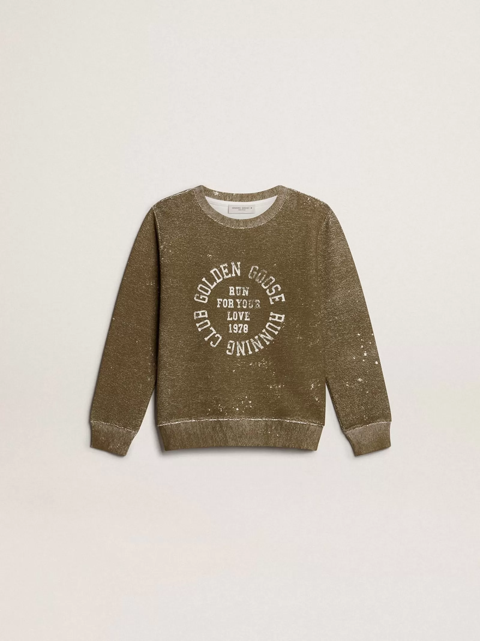 Sweat-shirt pour garçon en coton couleur hêtre effet vintage | Golden Goose Cheap
